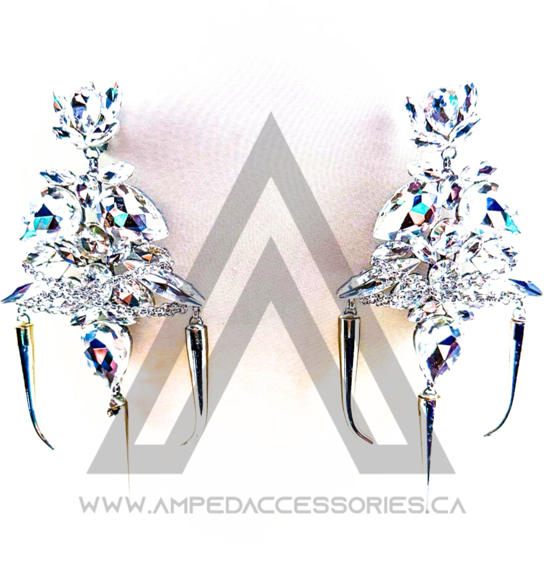 Large Spikes & Chains Earrings