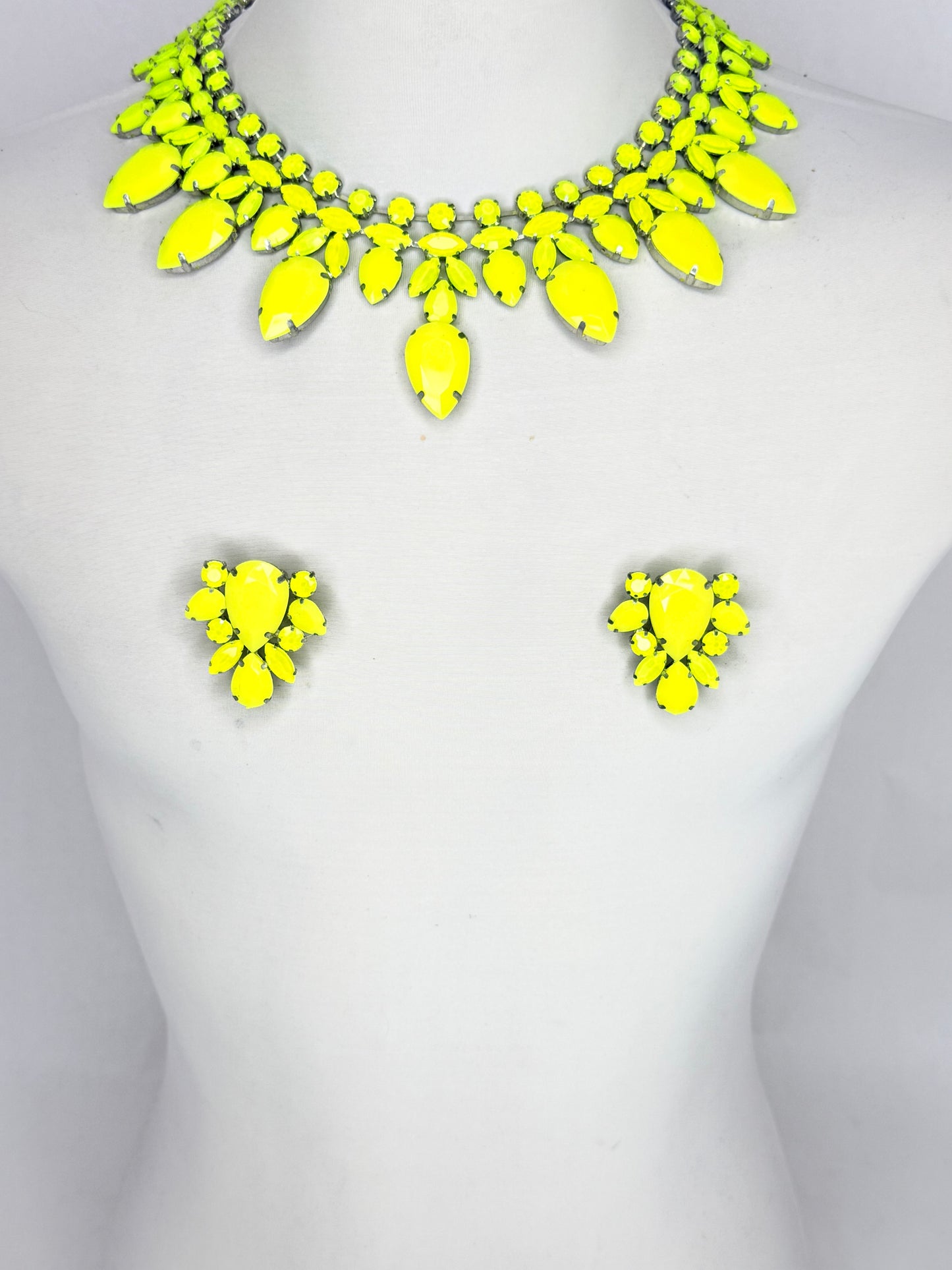 Neon Yellow Necklace Set