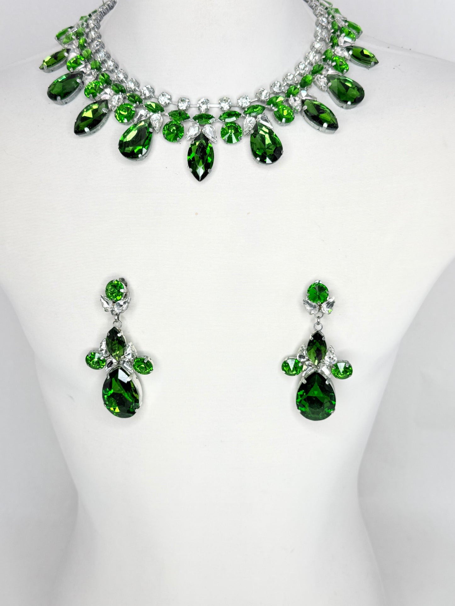 Green & Clear Necklace Set
