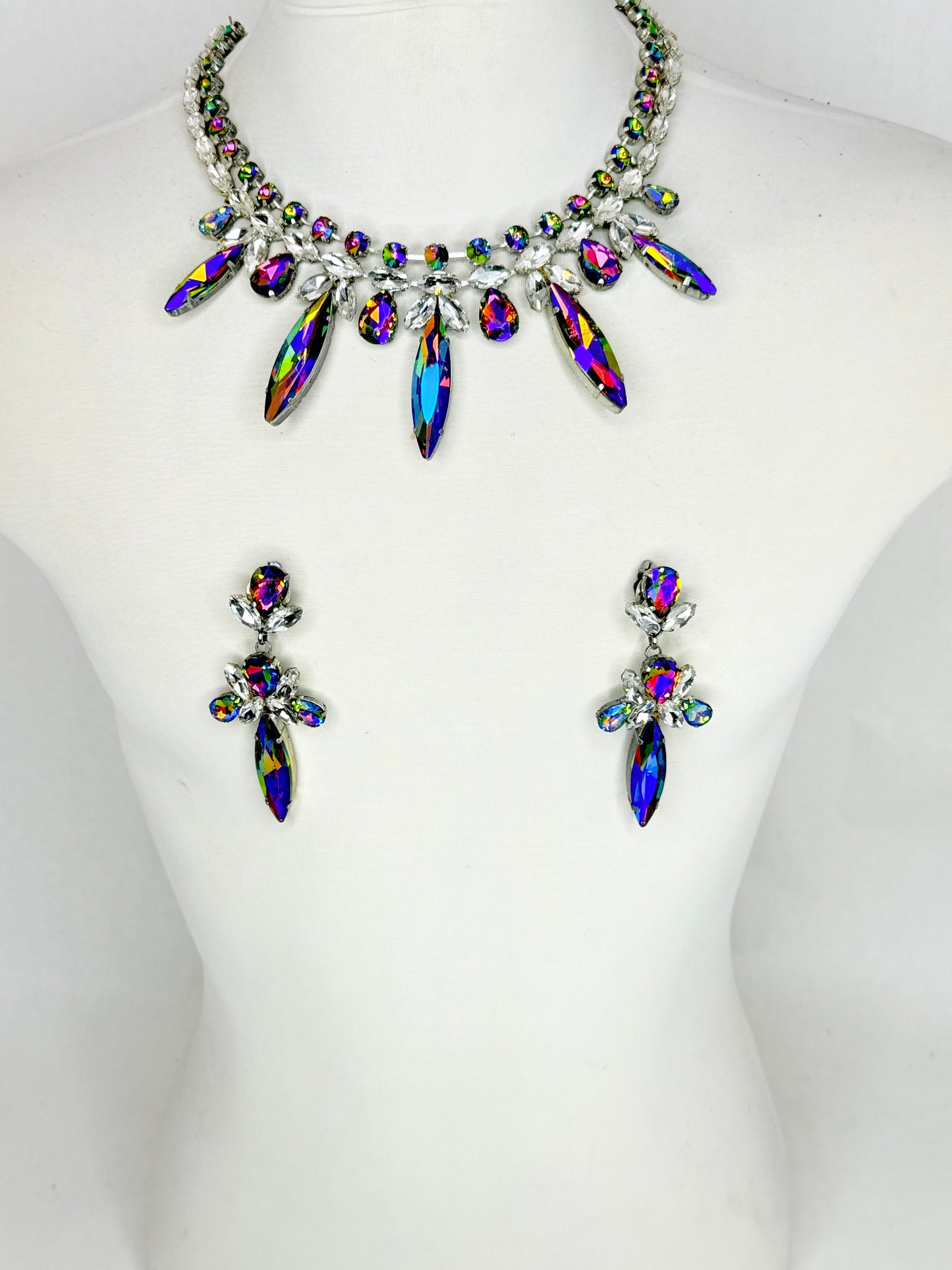 Rainbow AB & Clear Necklace Set