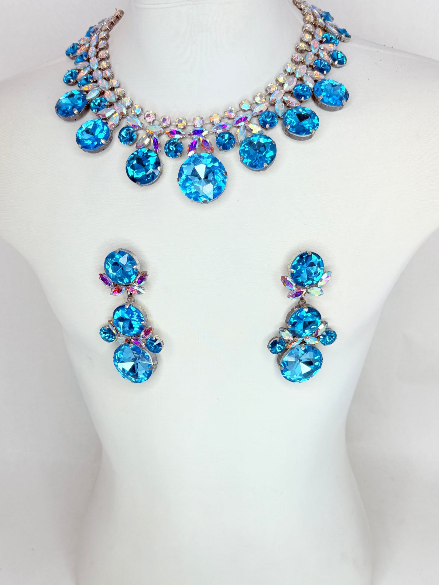 Aqua & AB Necklace Set