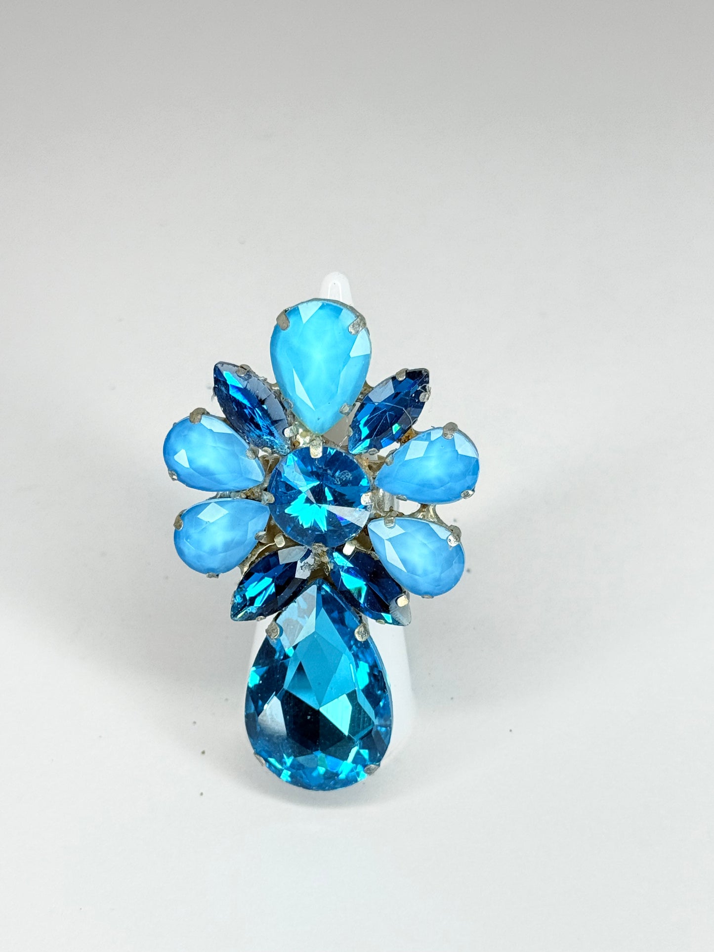 Blue Zircon & Light Blue Mocha Ring