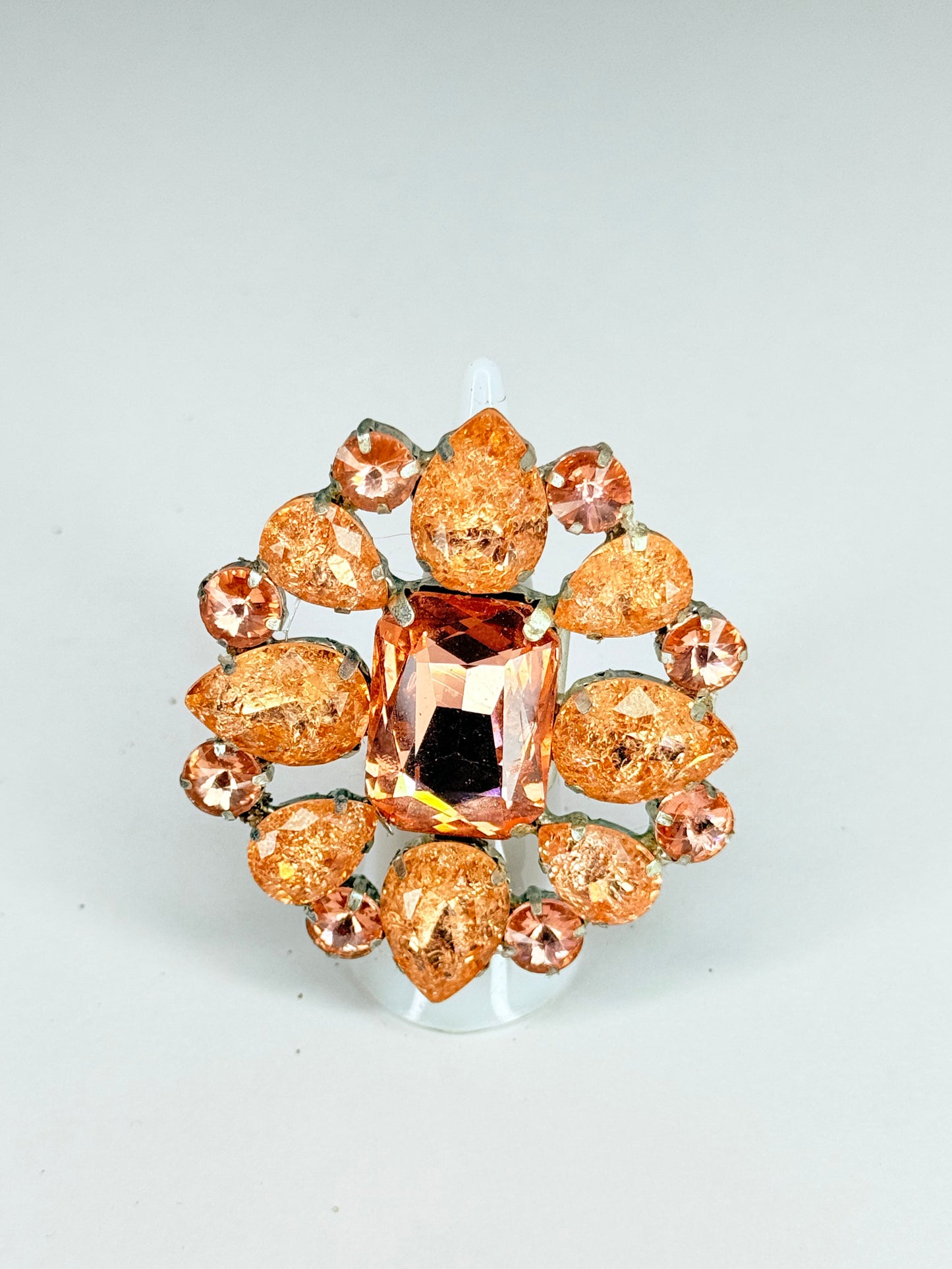 Peach & Shattered Glass Ring
