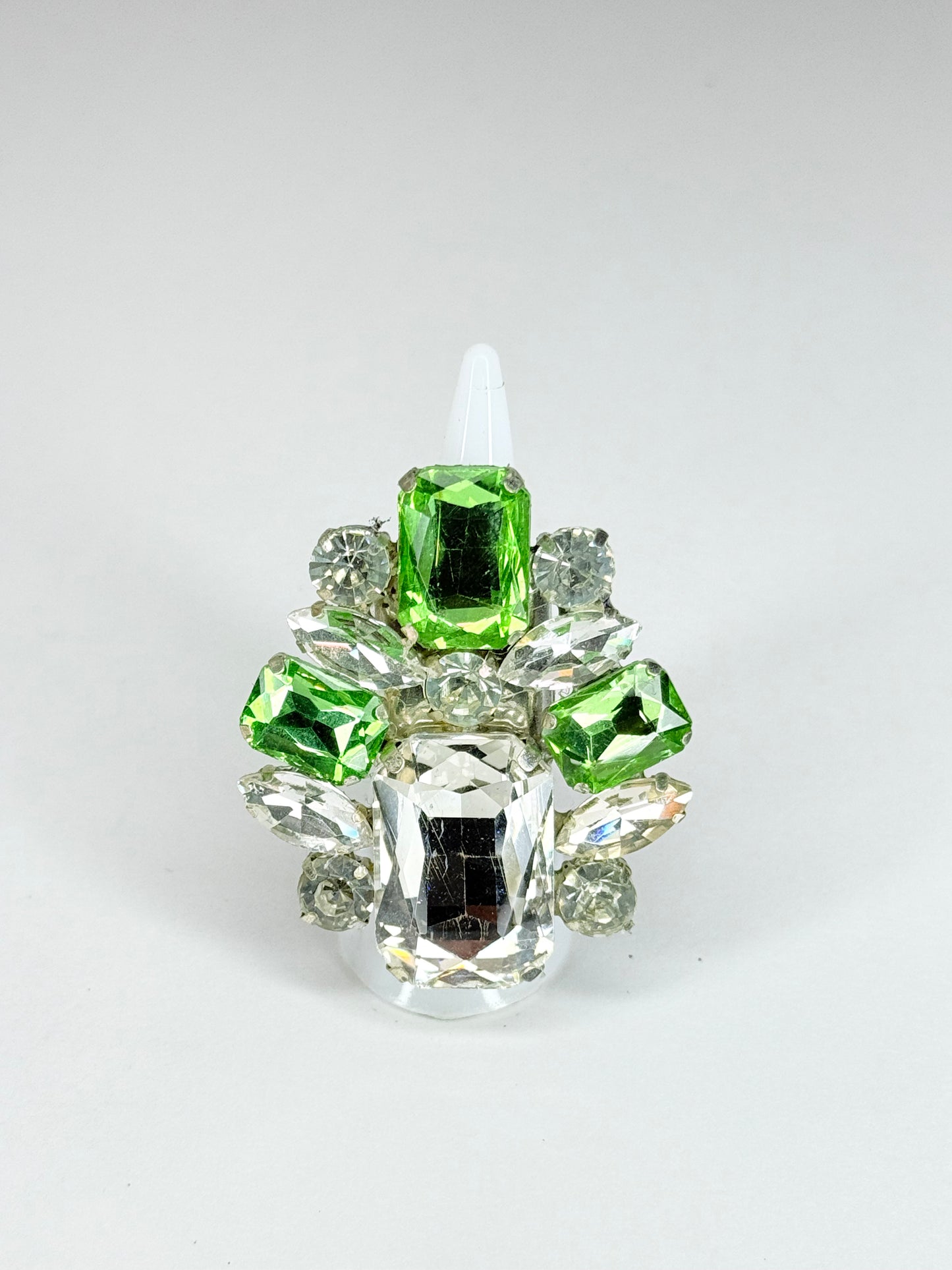 Peridot Green & Clear Ring