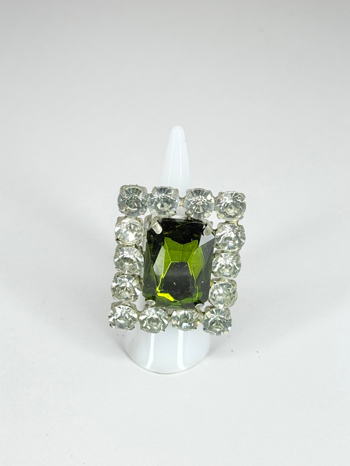 Olive Green & Clear Ring