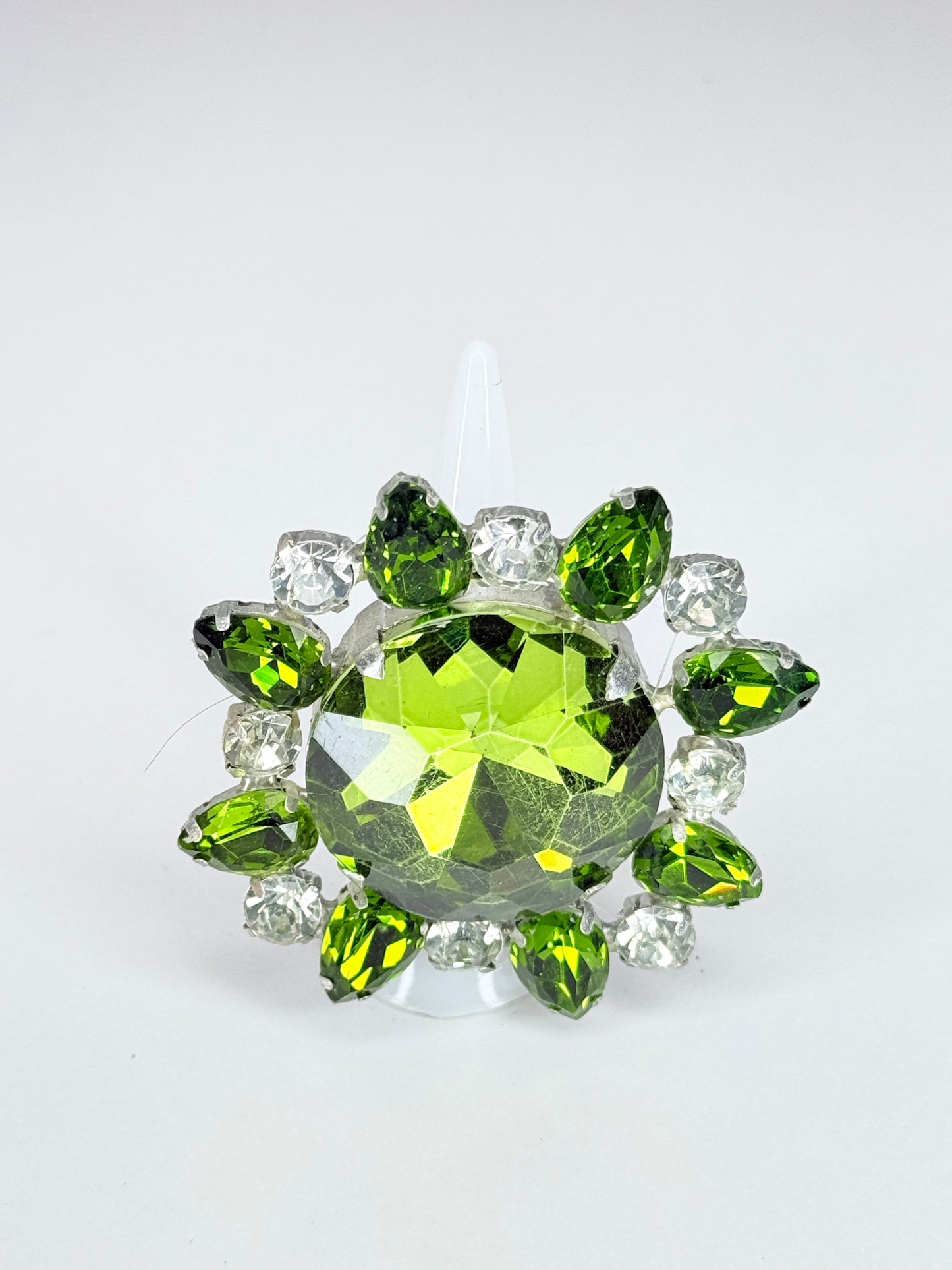 Olive Green & Clear Ring