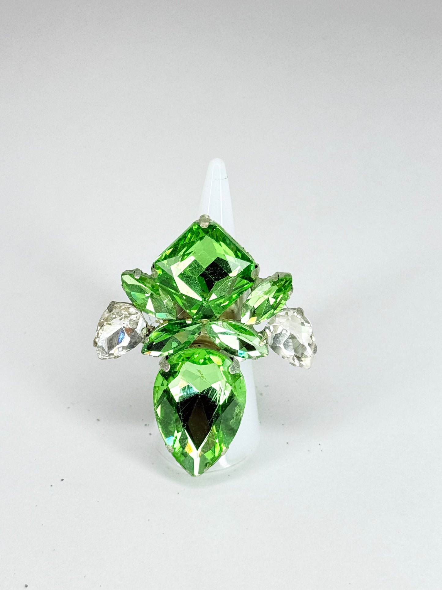 Peridot Green & Clear Ring