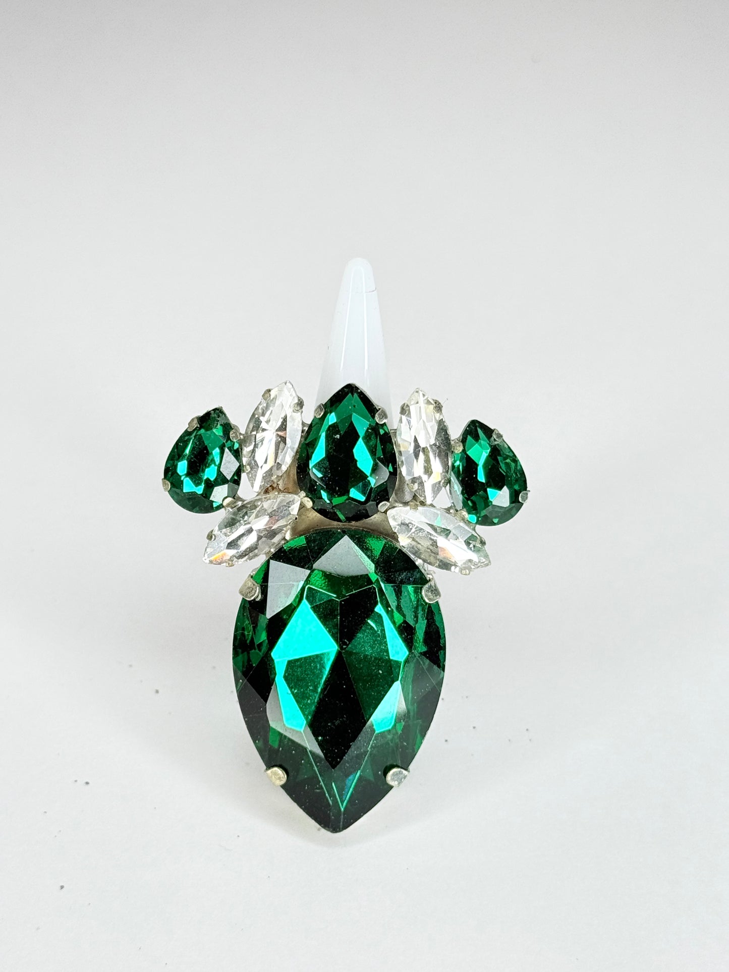 Green Zircon & Clear Ring