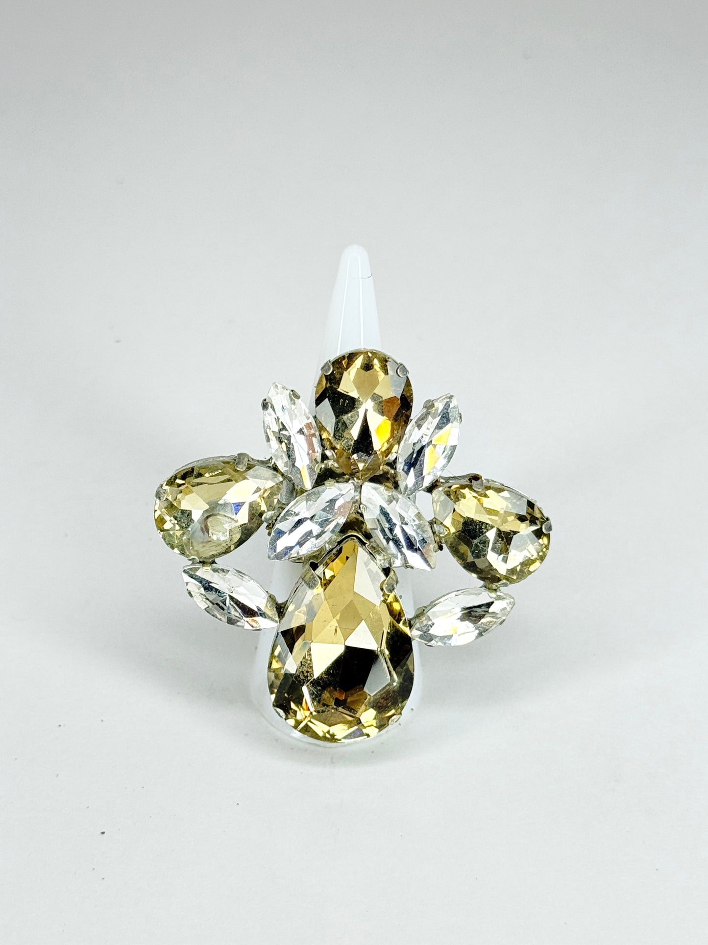 Smoked Topaz & Clear Ring