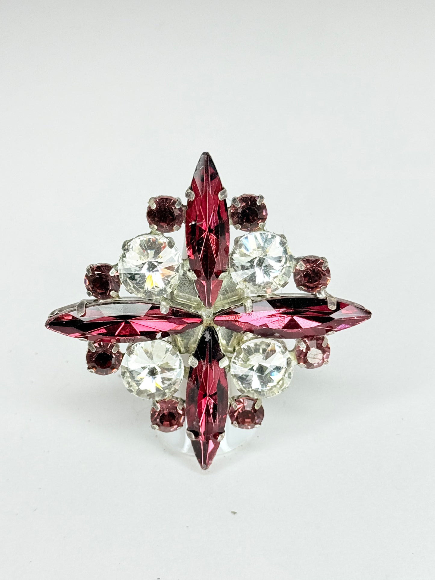 Burgundy & Clear Ring