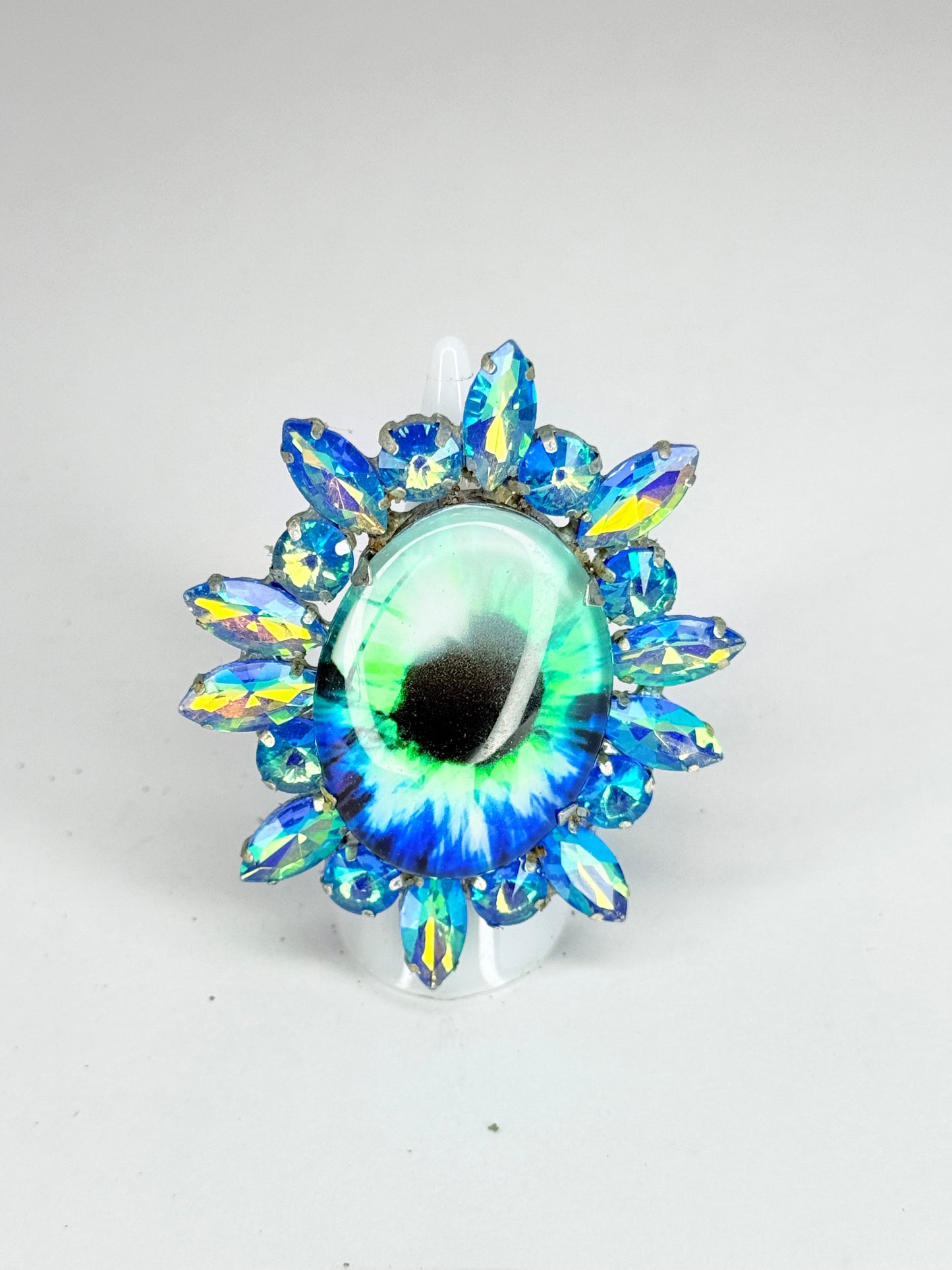 Aqua Blue Eyeball Ring
