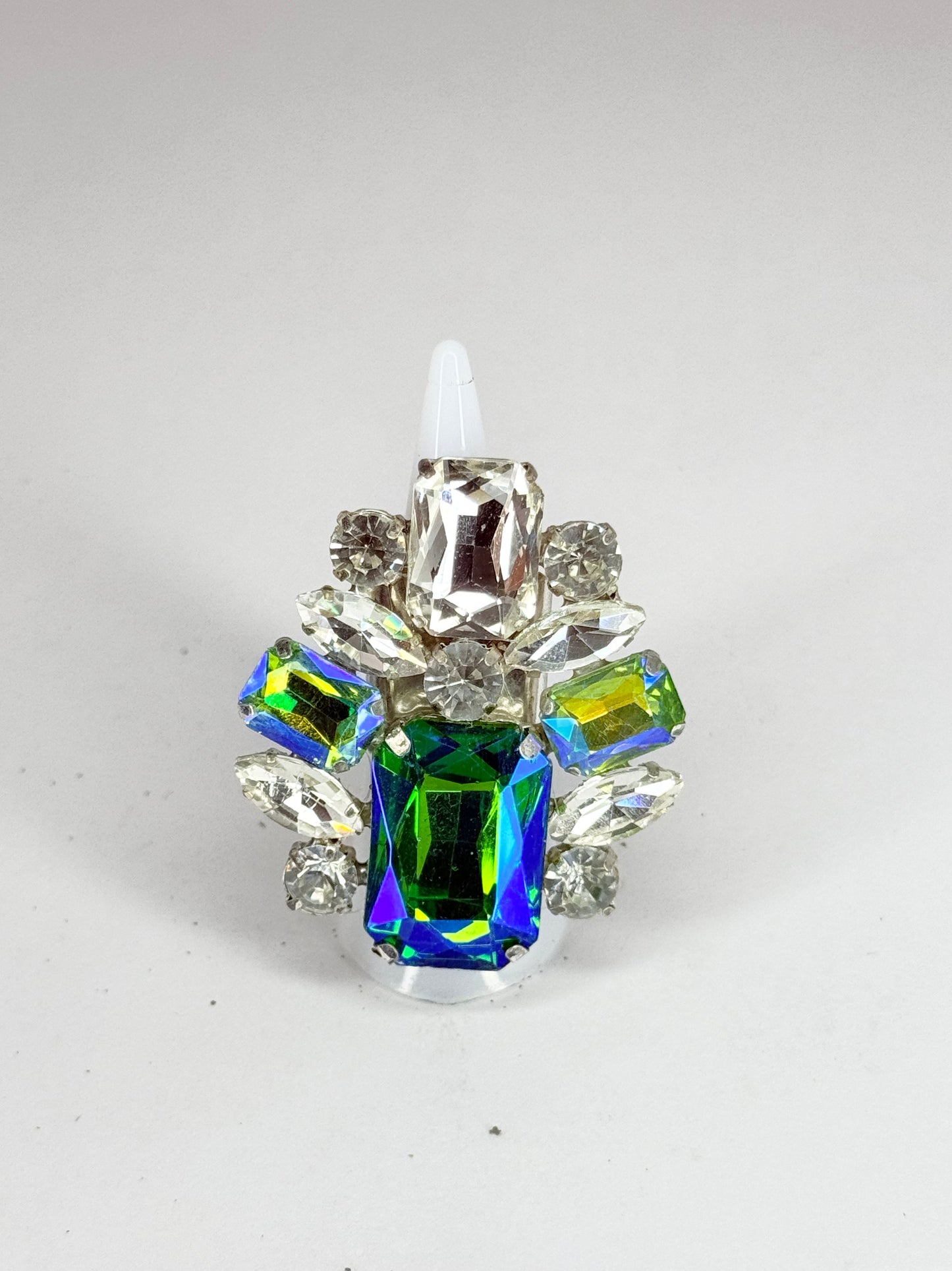 Green Zircon Zircon & Clear Ring
