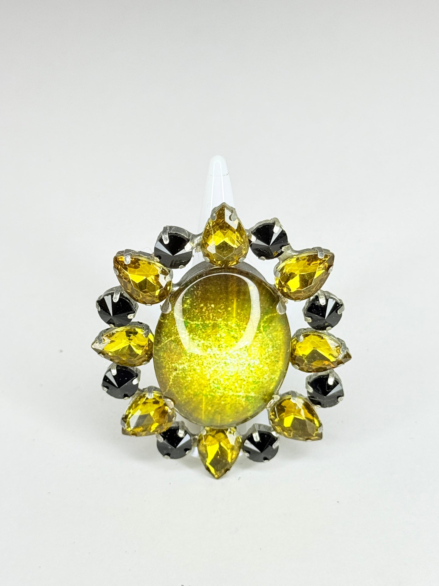 Topaz Cameo & Black Ring