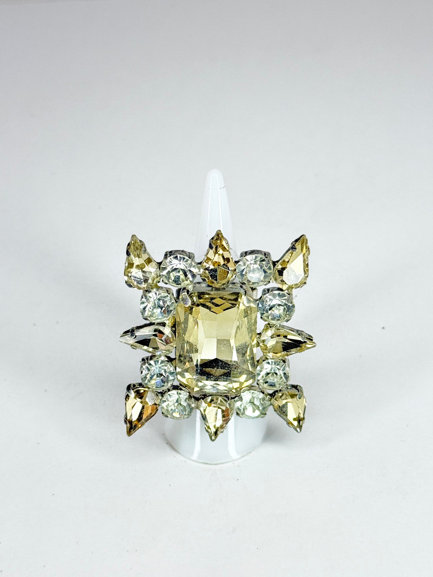 Smoked Topaz & Clear Ring