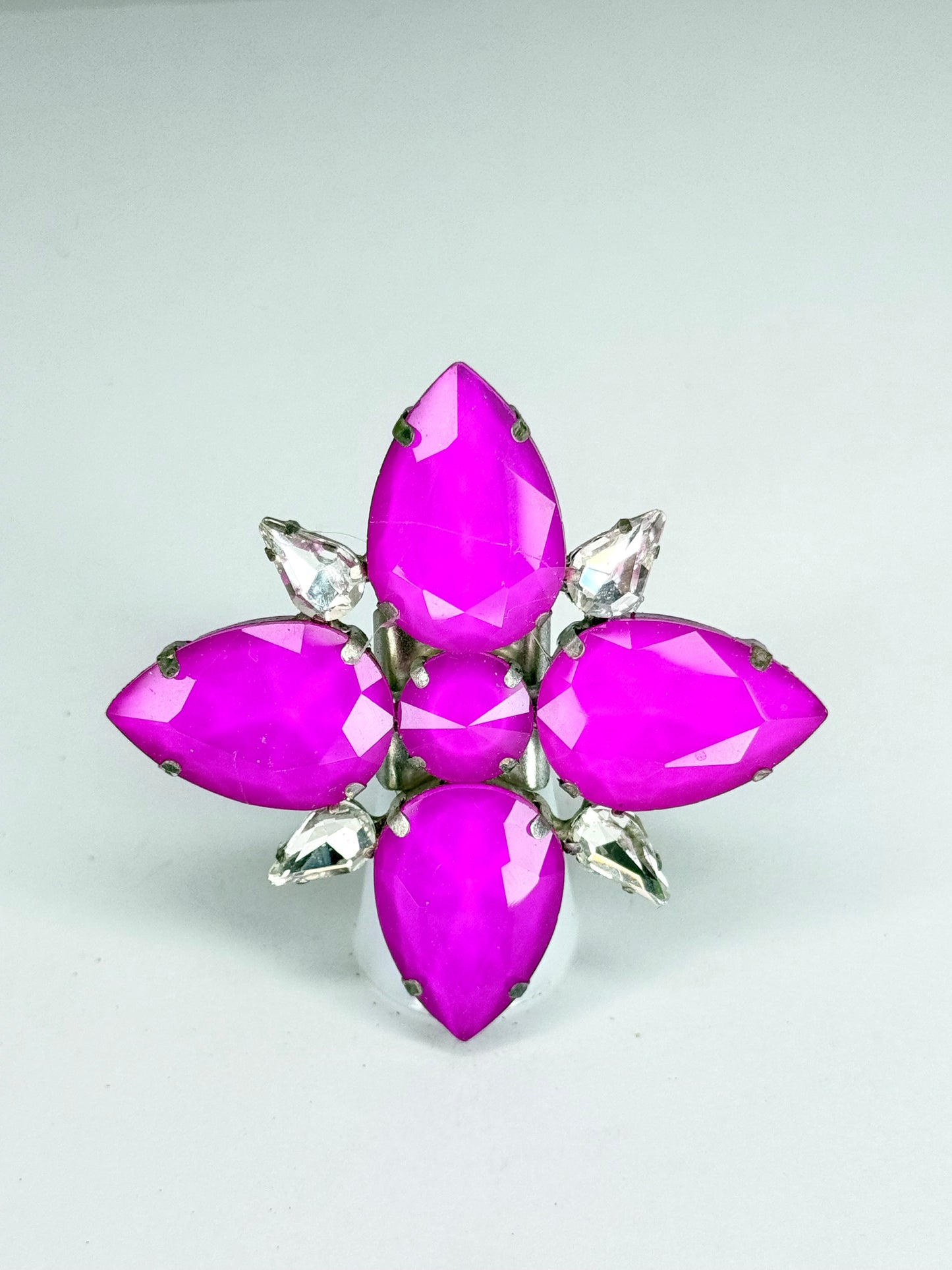 Fuchsia Mocha & Clear Ring
