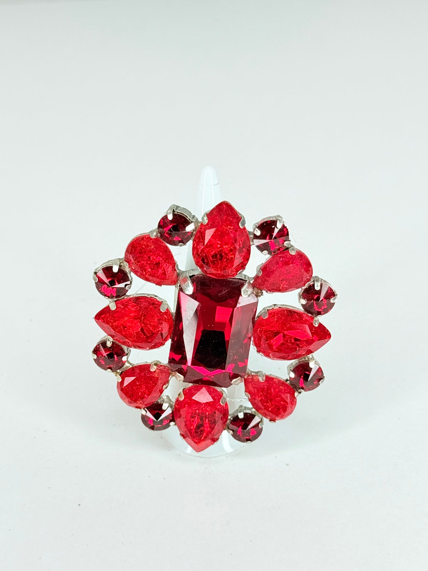 Red & Shattered Glass Ring