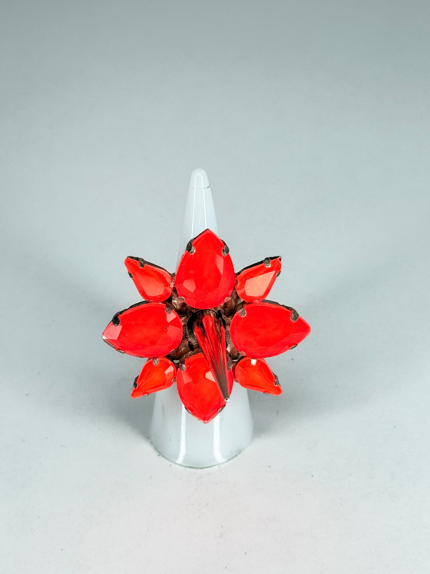 Neon Orange Spike Ring