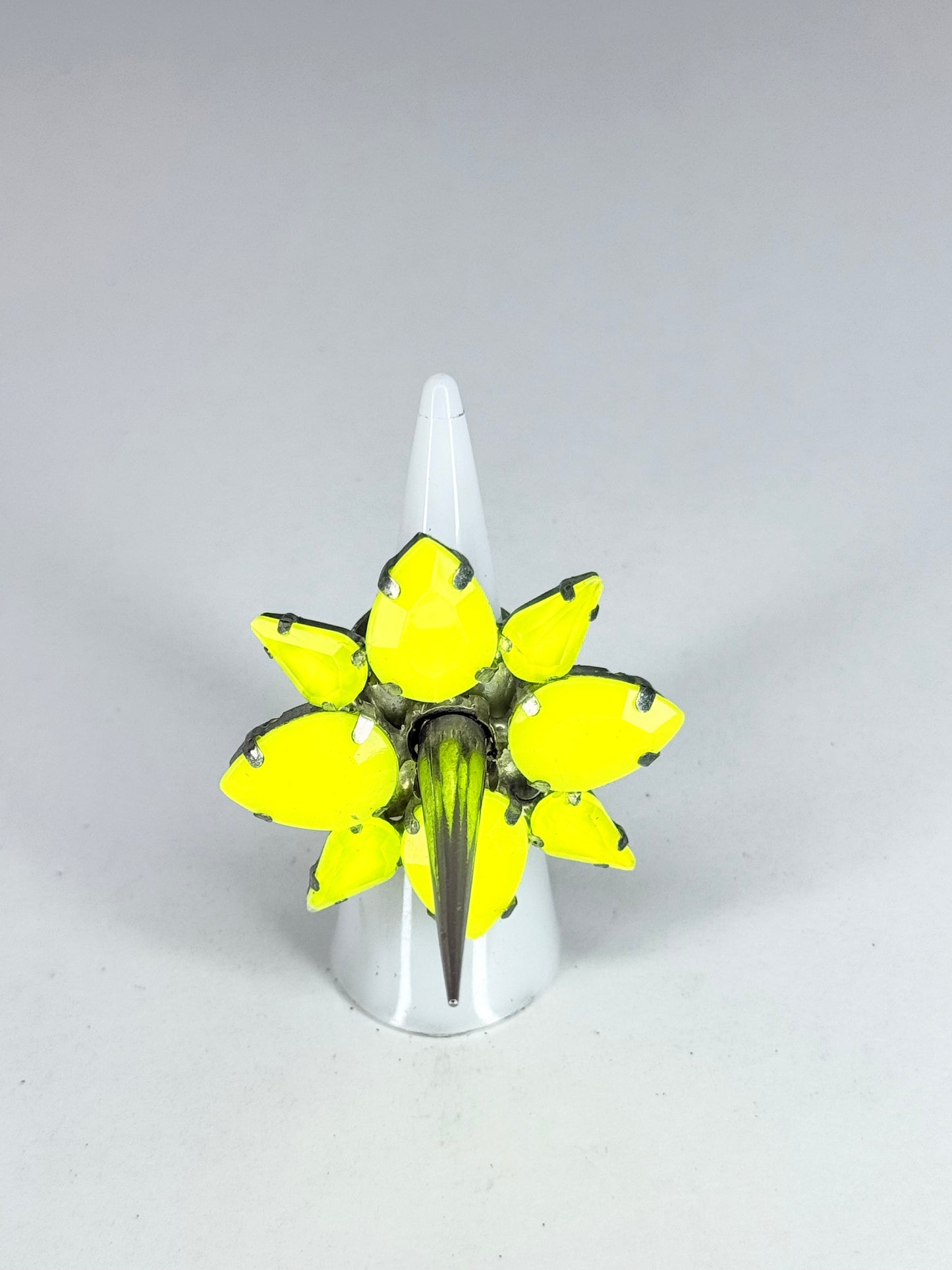 Neon Yellow Spike Ring
