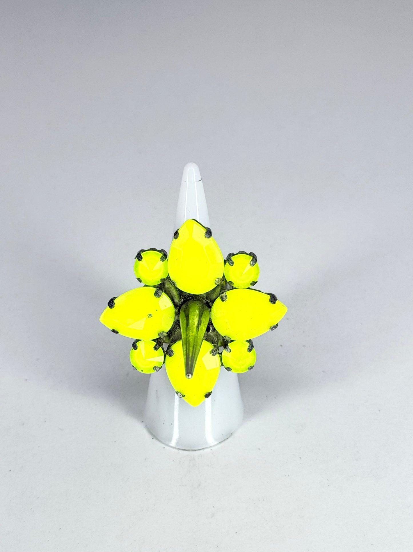 Neon Yellow Spike Ring