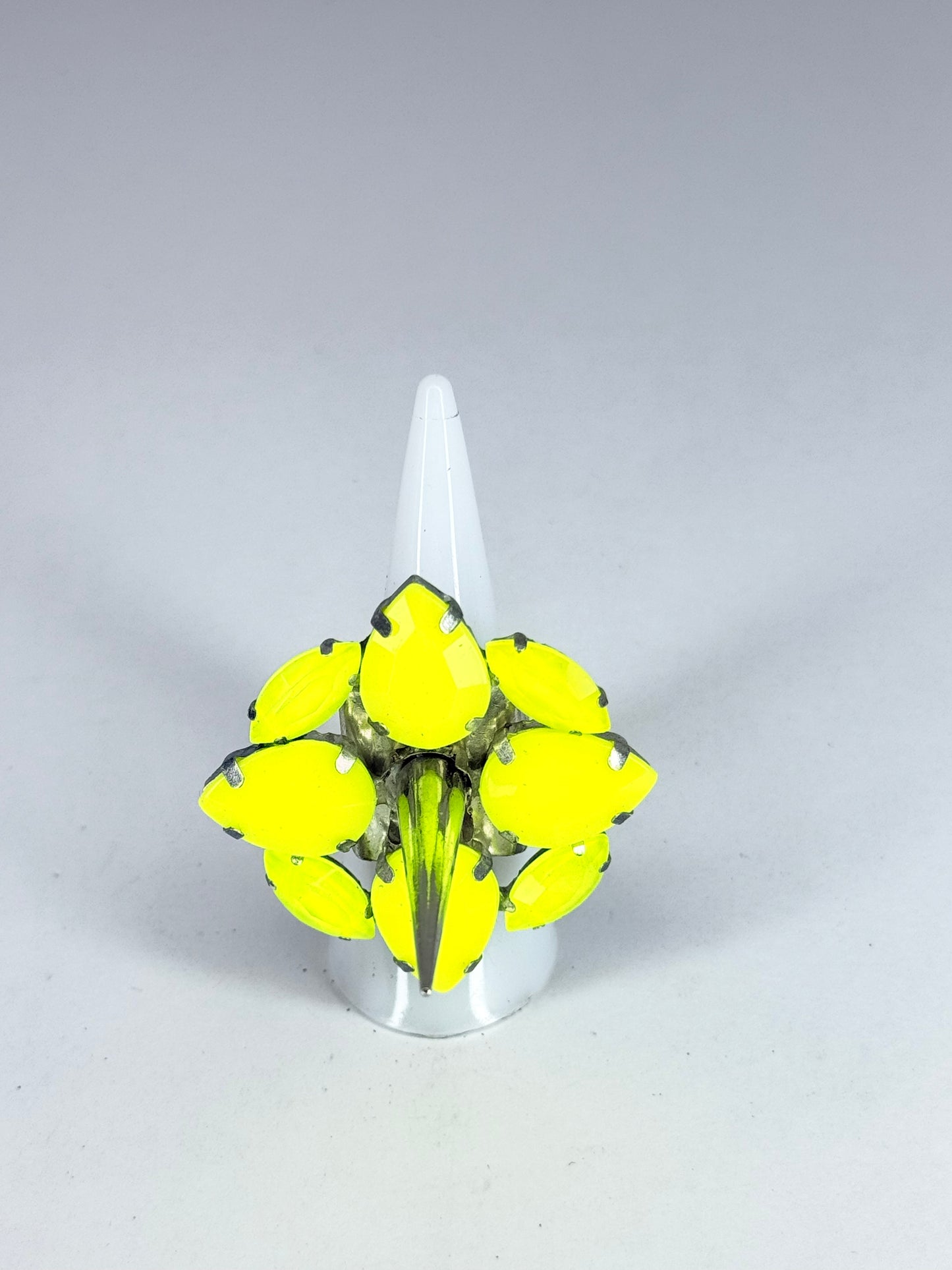 Neon Yellow Spike Ring