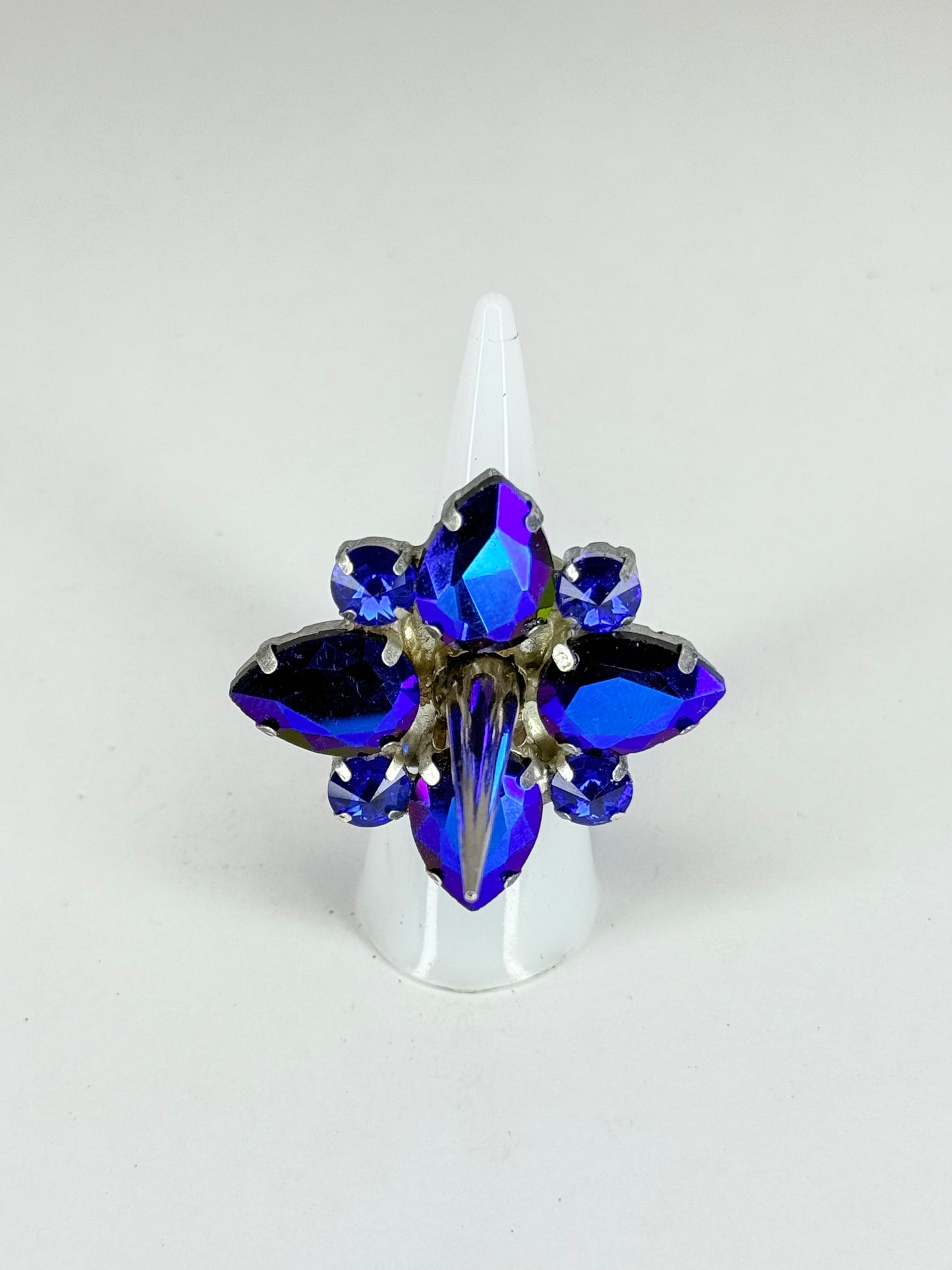 Cobalt Metallic Blue Spike Ring