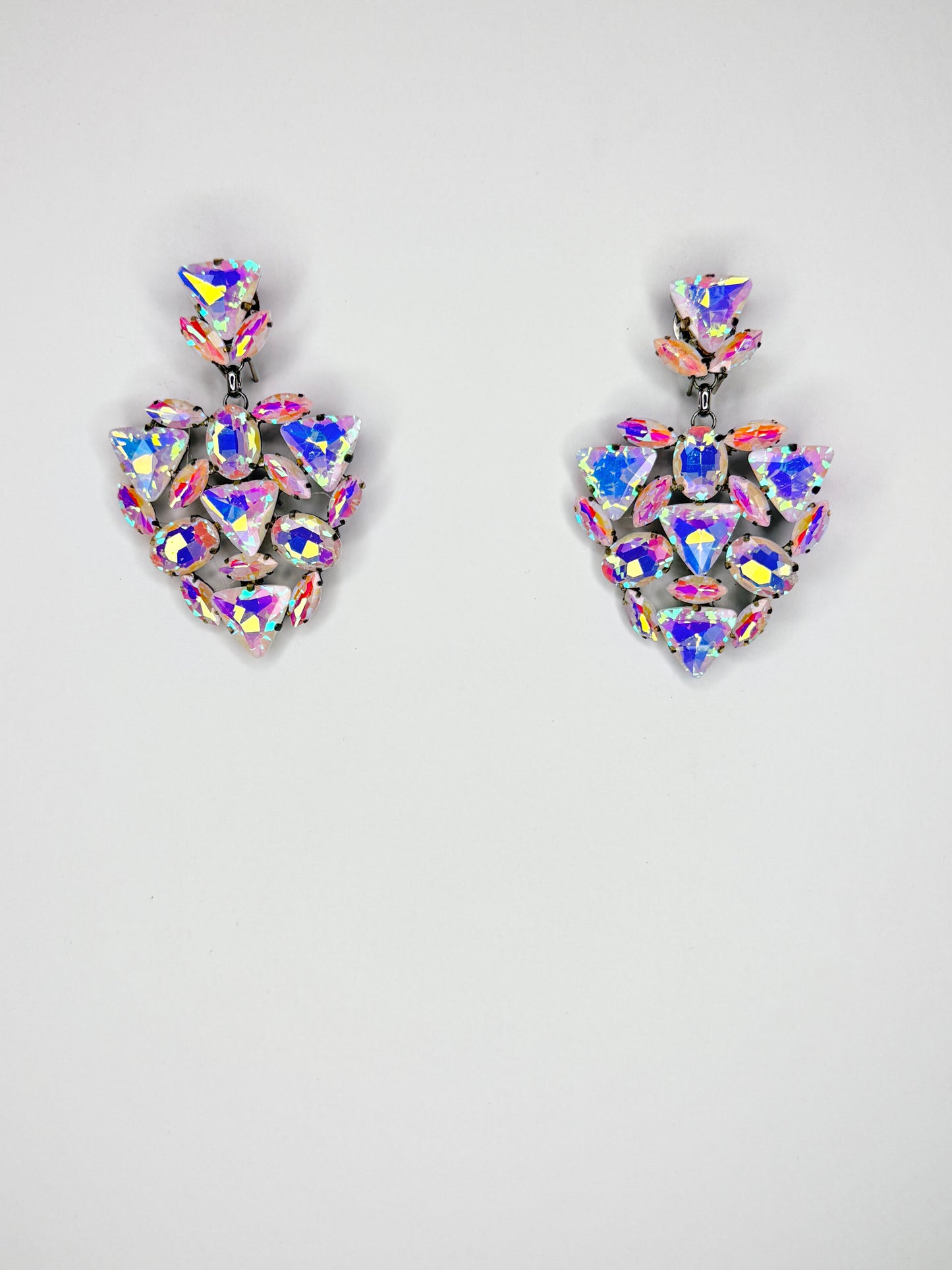 White Mocha AB Earrings - Medium Size