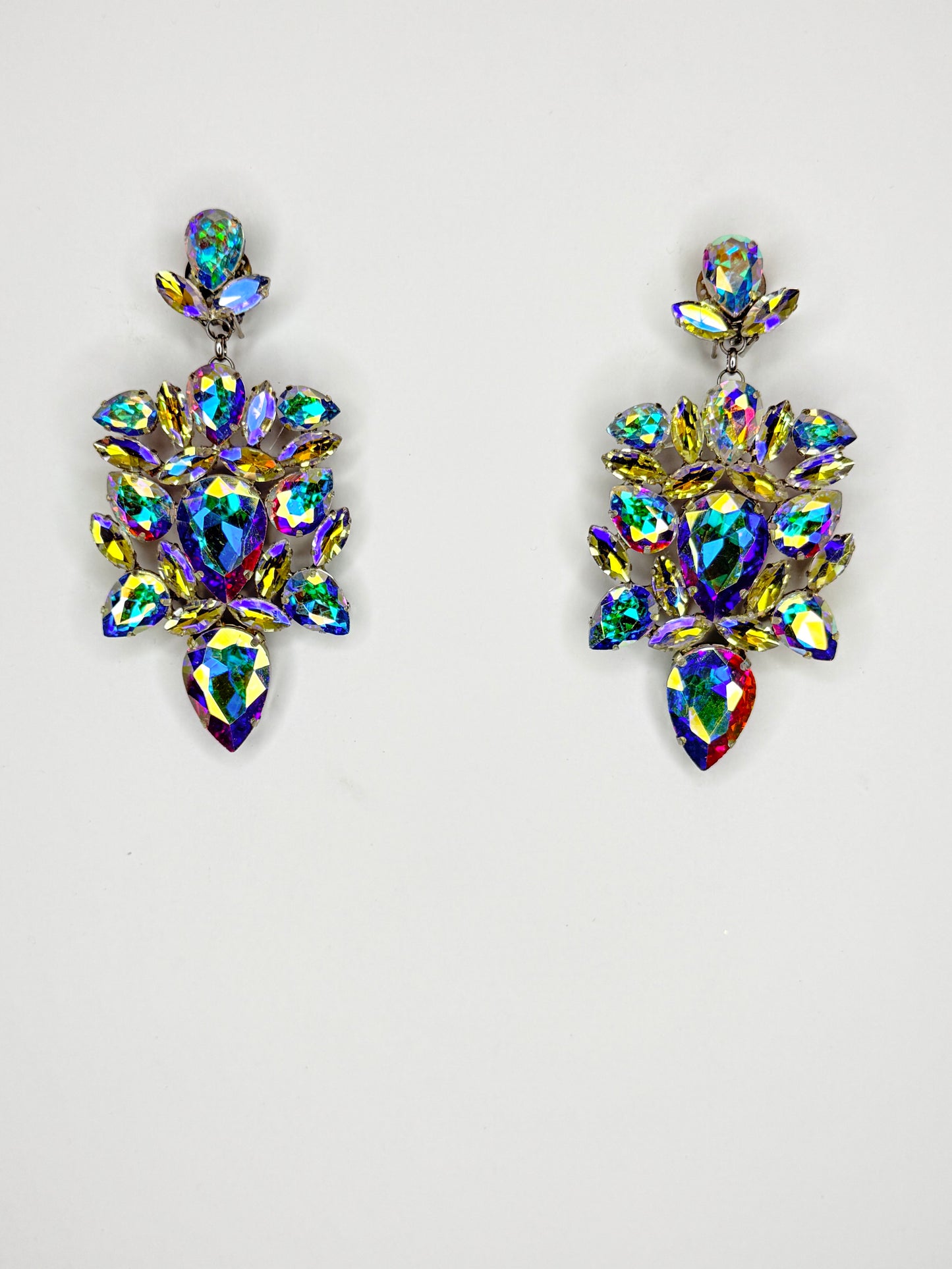 Blue Base AB Earrings - Medium Size