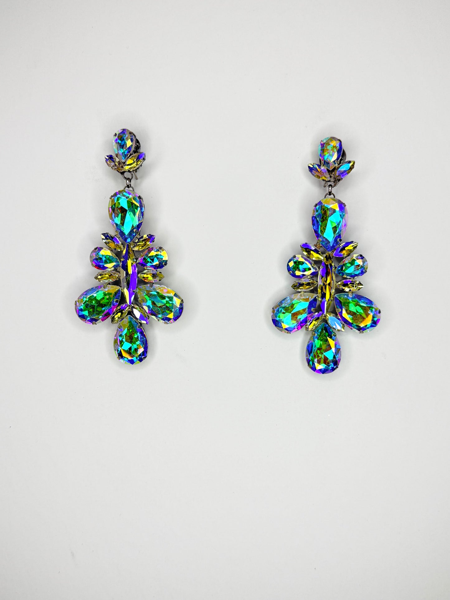 Blue Base AB & Moonlight Earrings - Medium Size