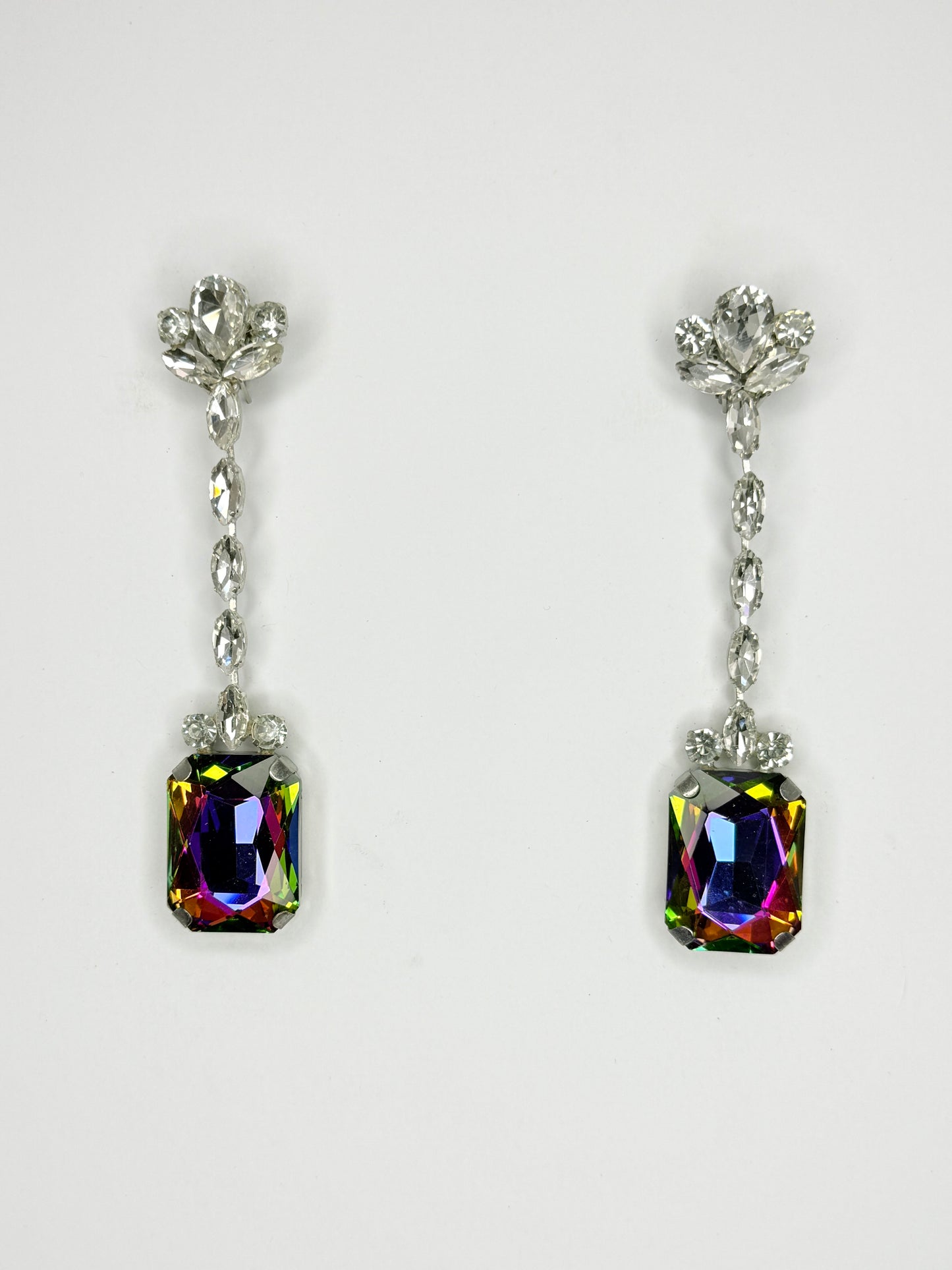 Watermelon & Clear Earrings - Medium Size