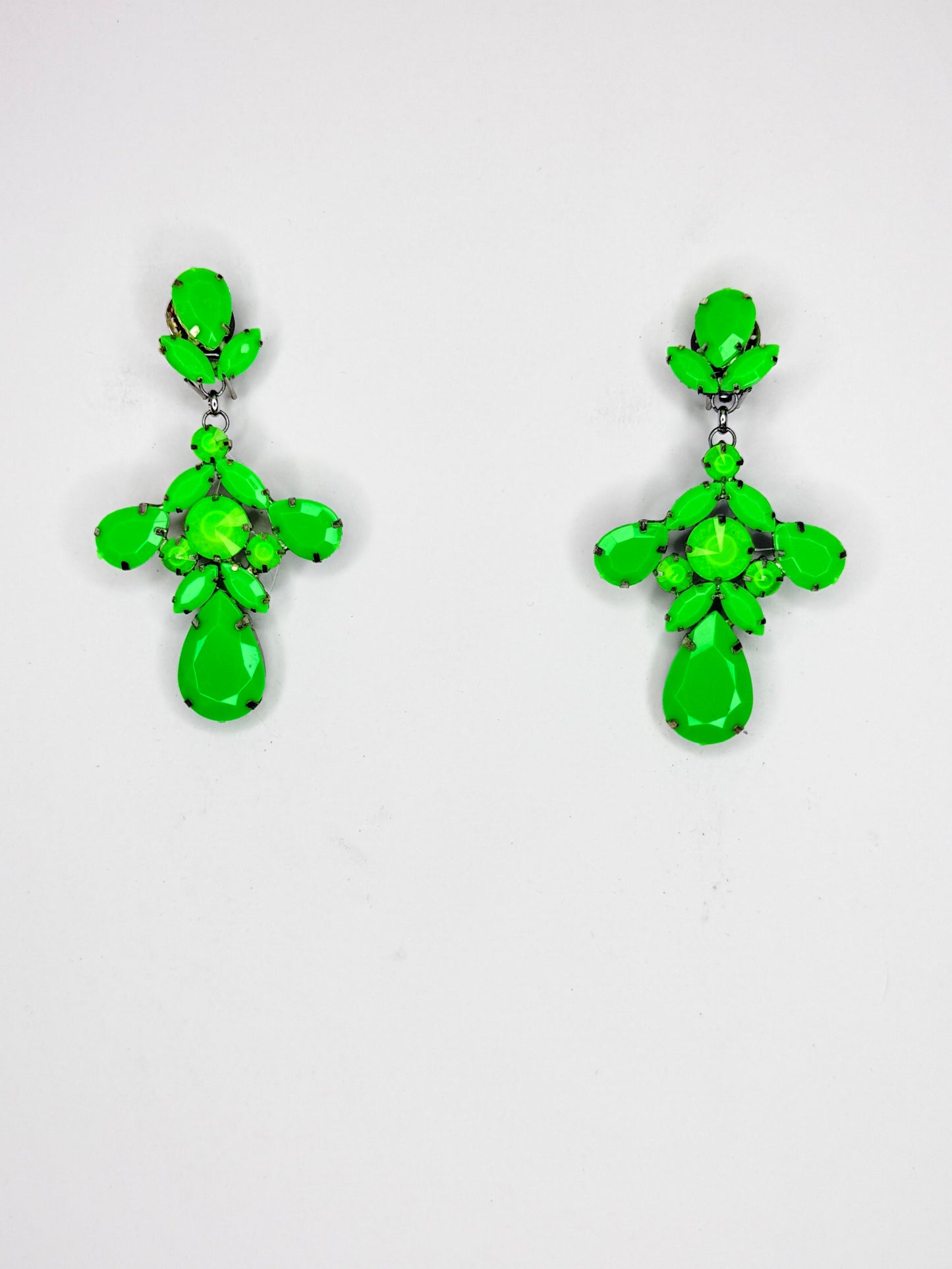 Neon Green Earrings - Small Cocktail Size