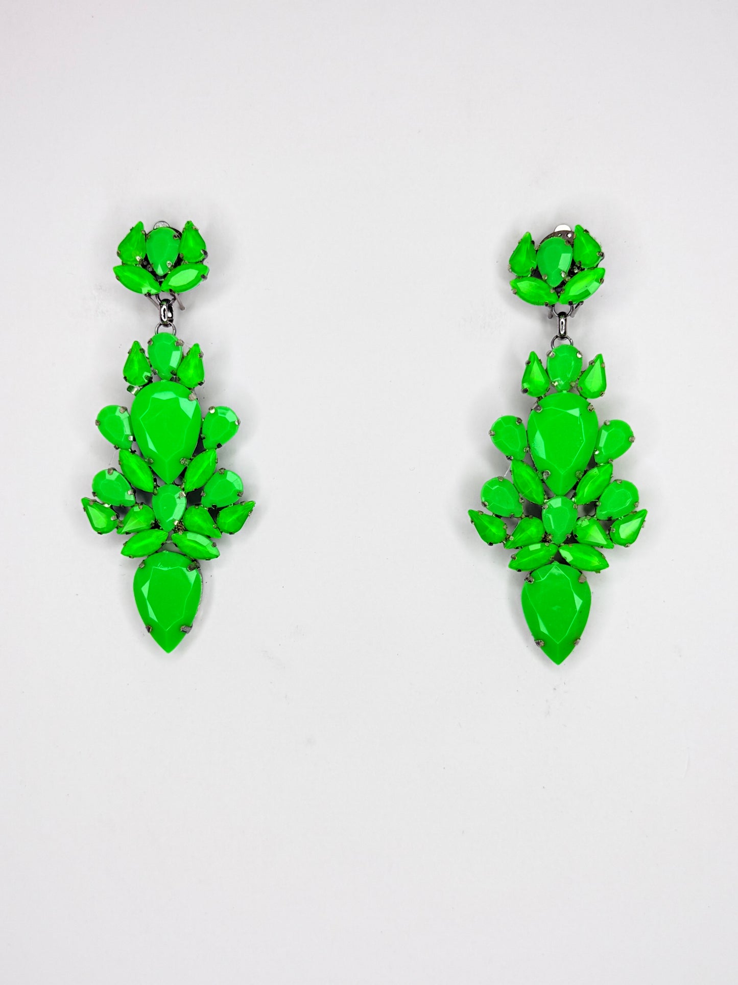 Neon Green Earrings - Medium Size