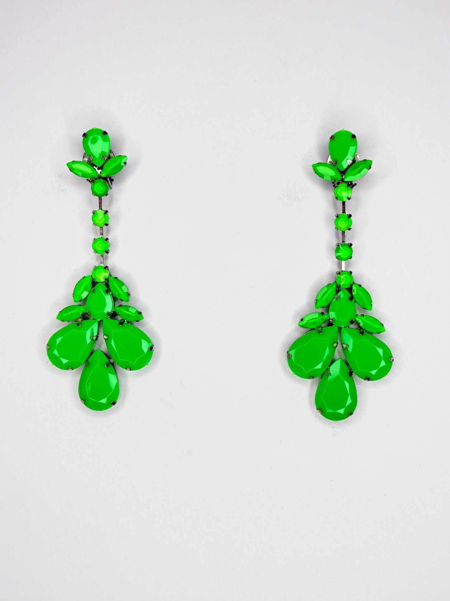 Neon Green Earrings - Medium Size