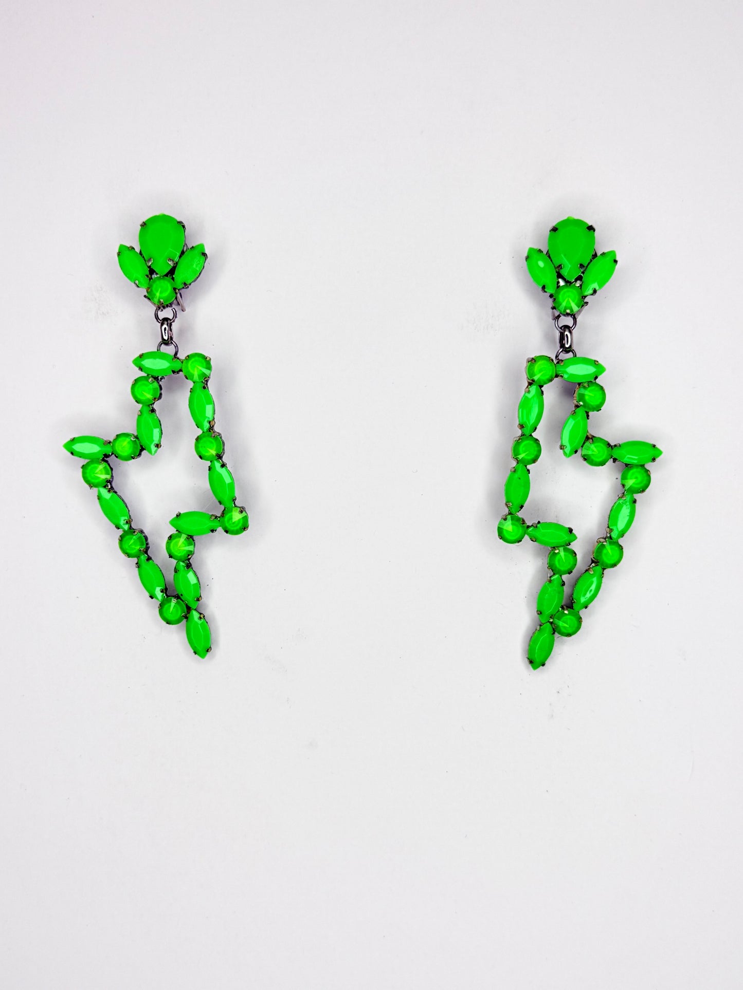 Neon Green Earrings - Medium Size