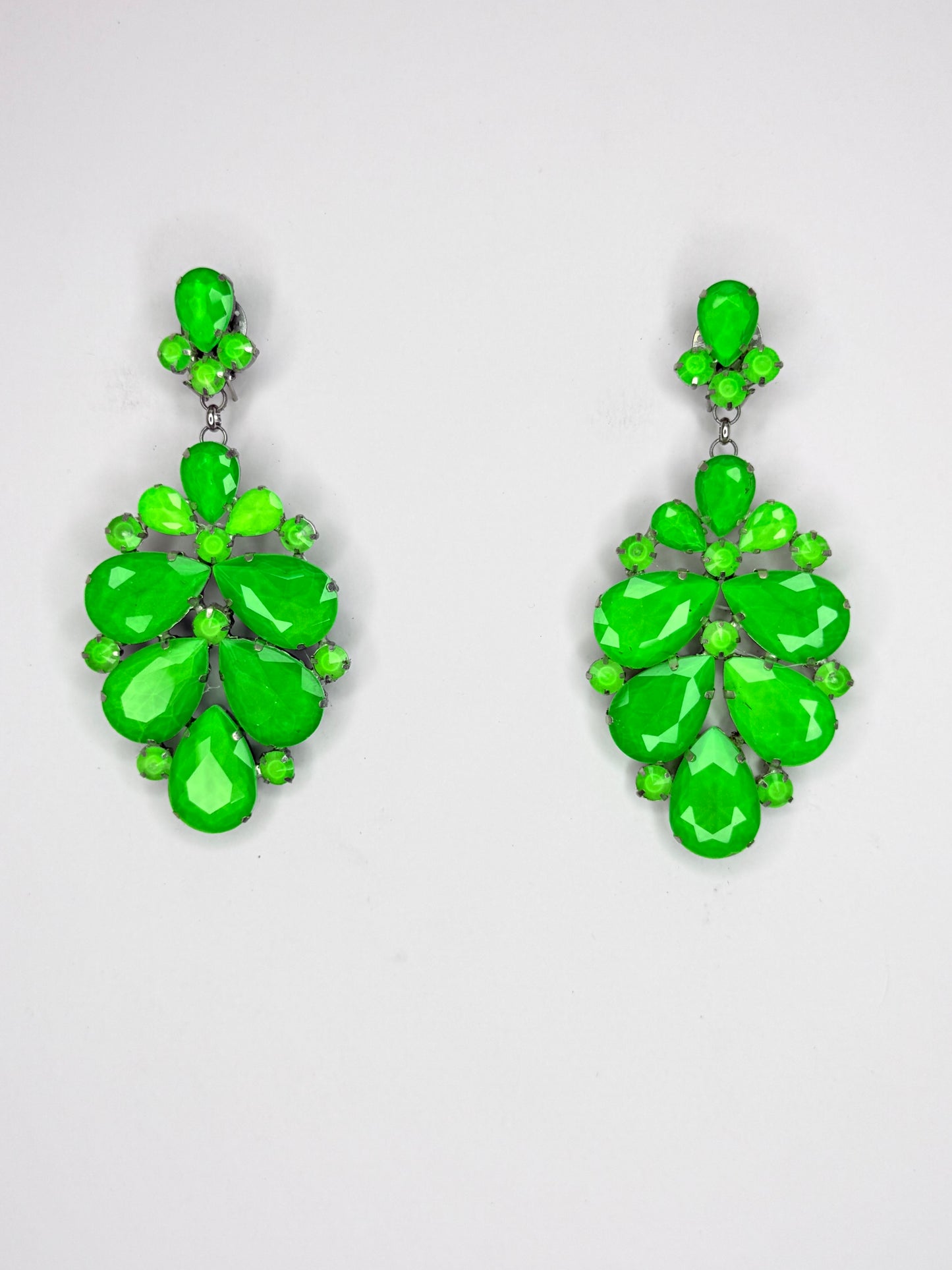 Neon Green Earrings - Medium Size