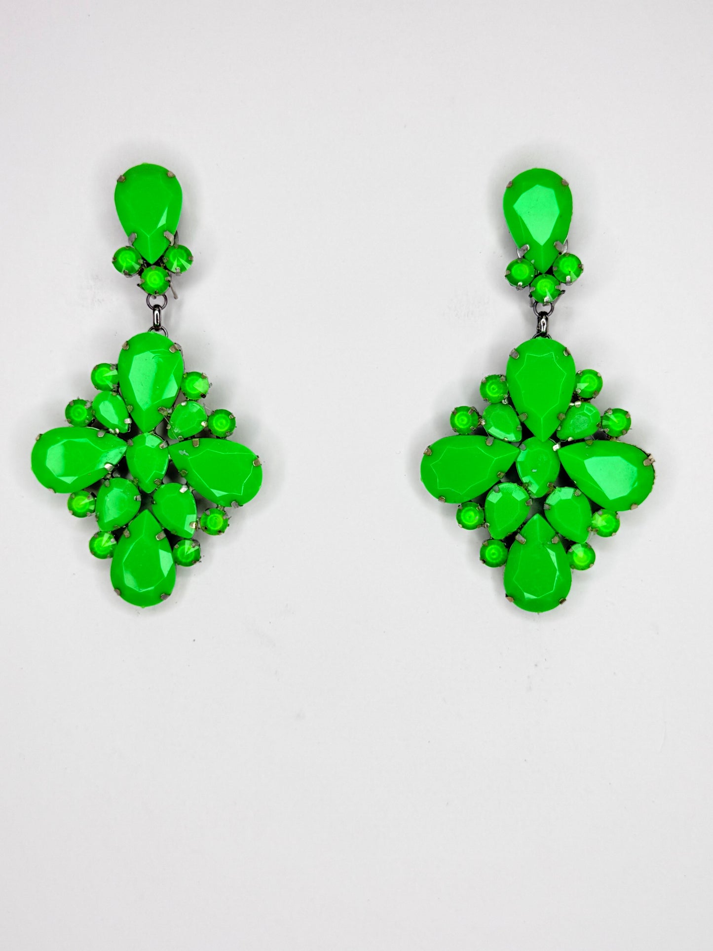 Neon Green Earrings - Medium Size