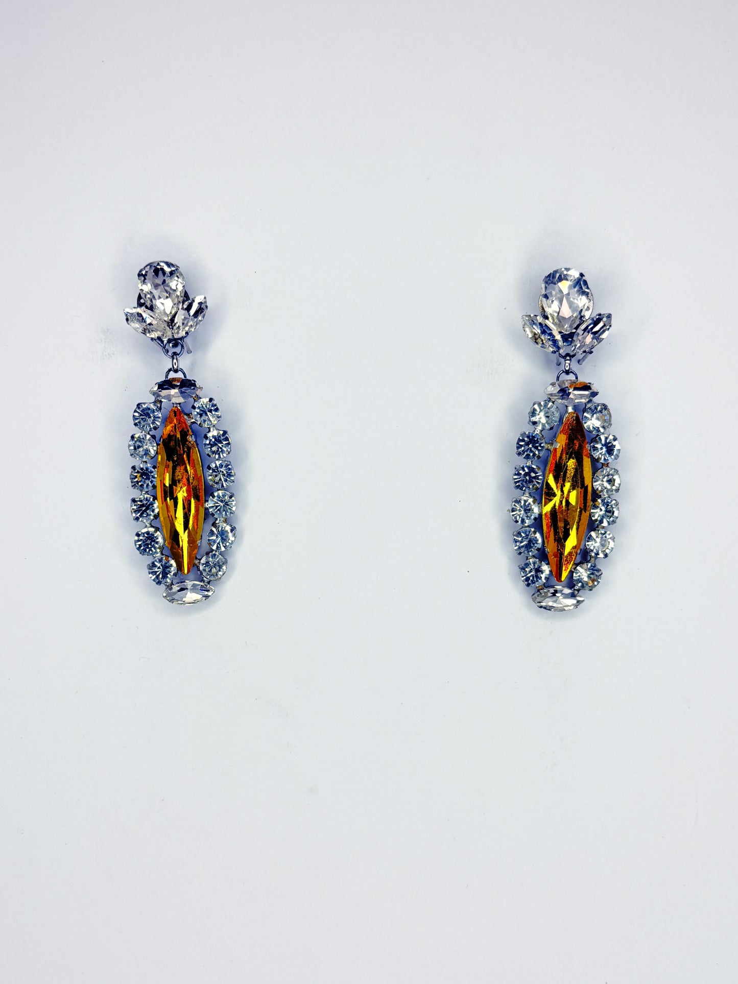 Topaz & Clear Earrings - Small Cocktail Size