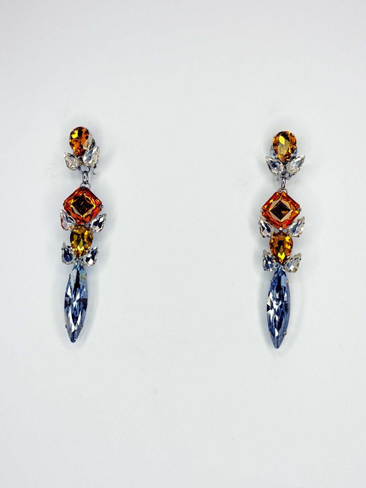 Topaz & Clear Earrings - Medium Size