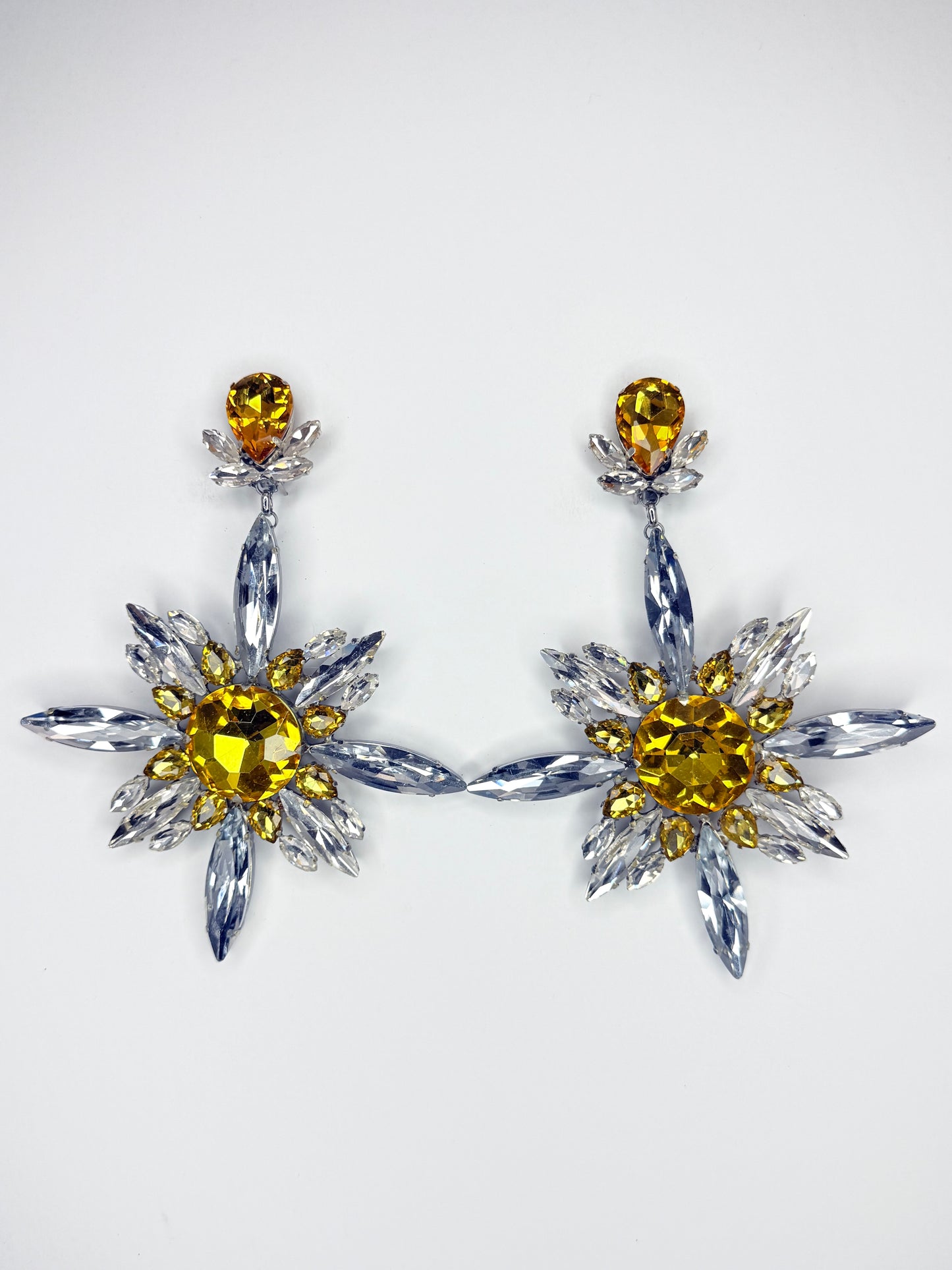 Topaz & Clear Earrings - Large Size