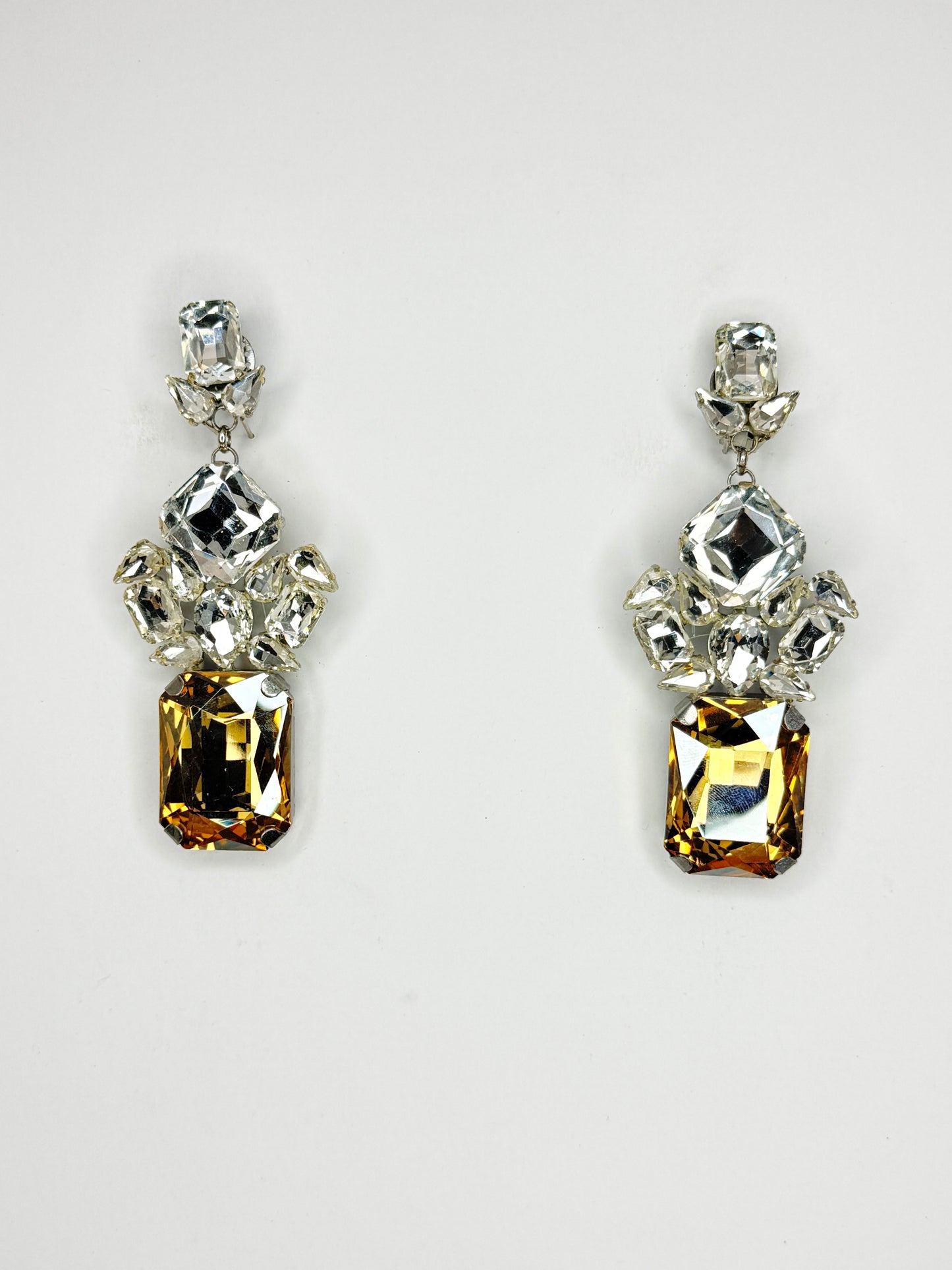 Champagne & Clear Earrings - Medium Size