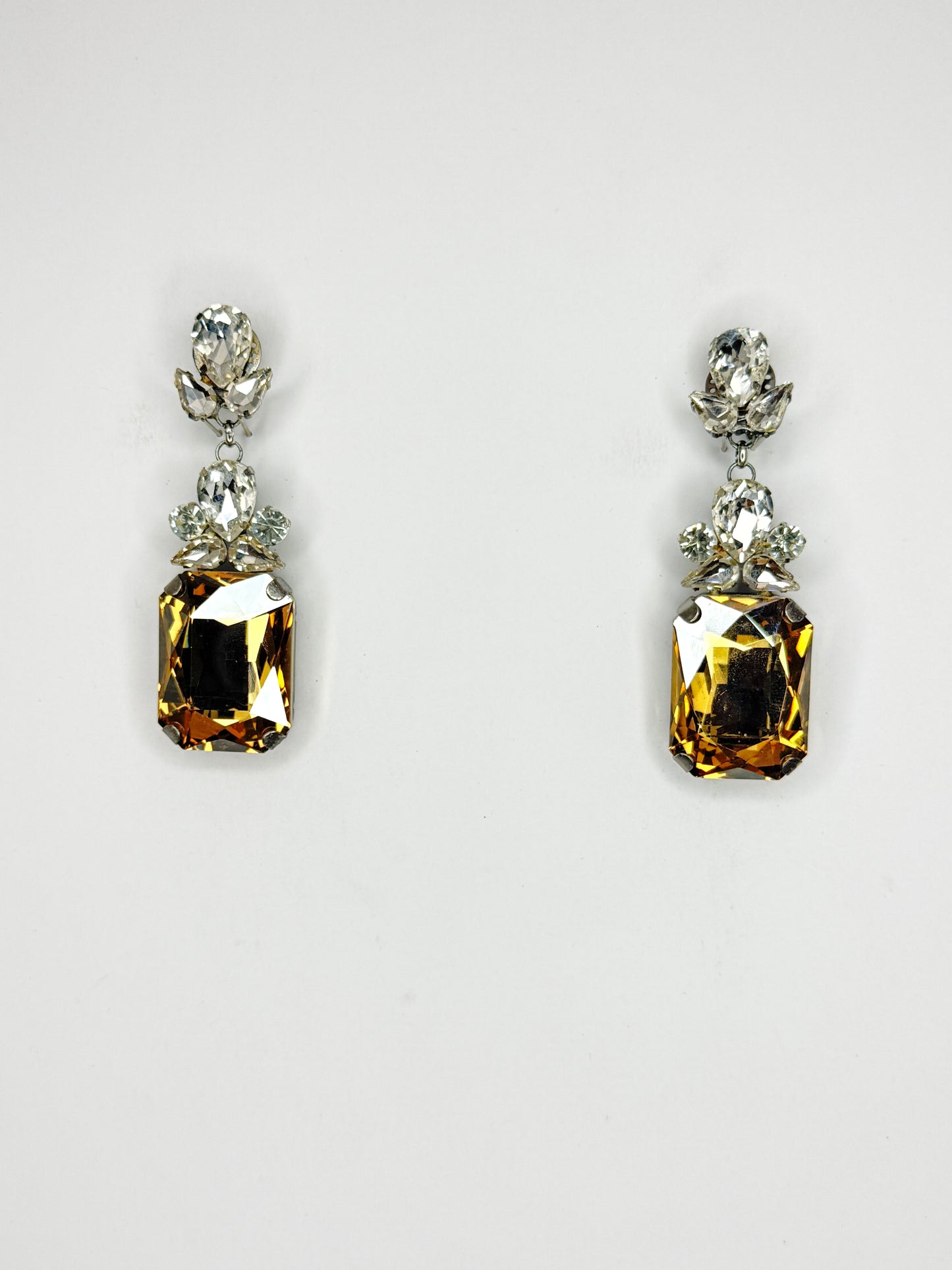 Champagne & Clear Earrings - Small Cocktail Size