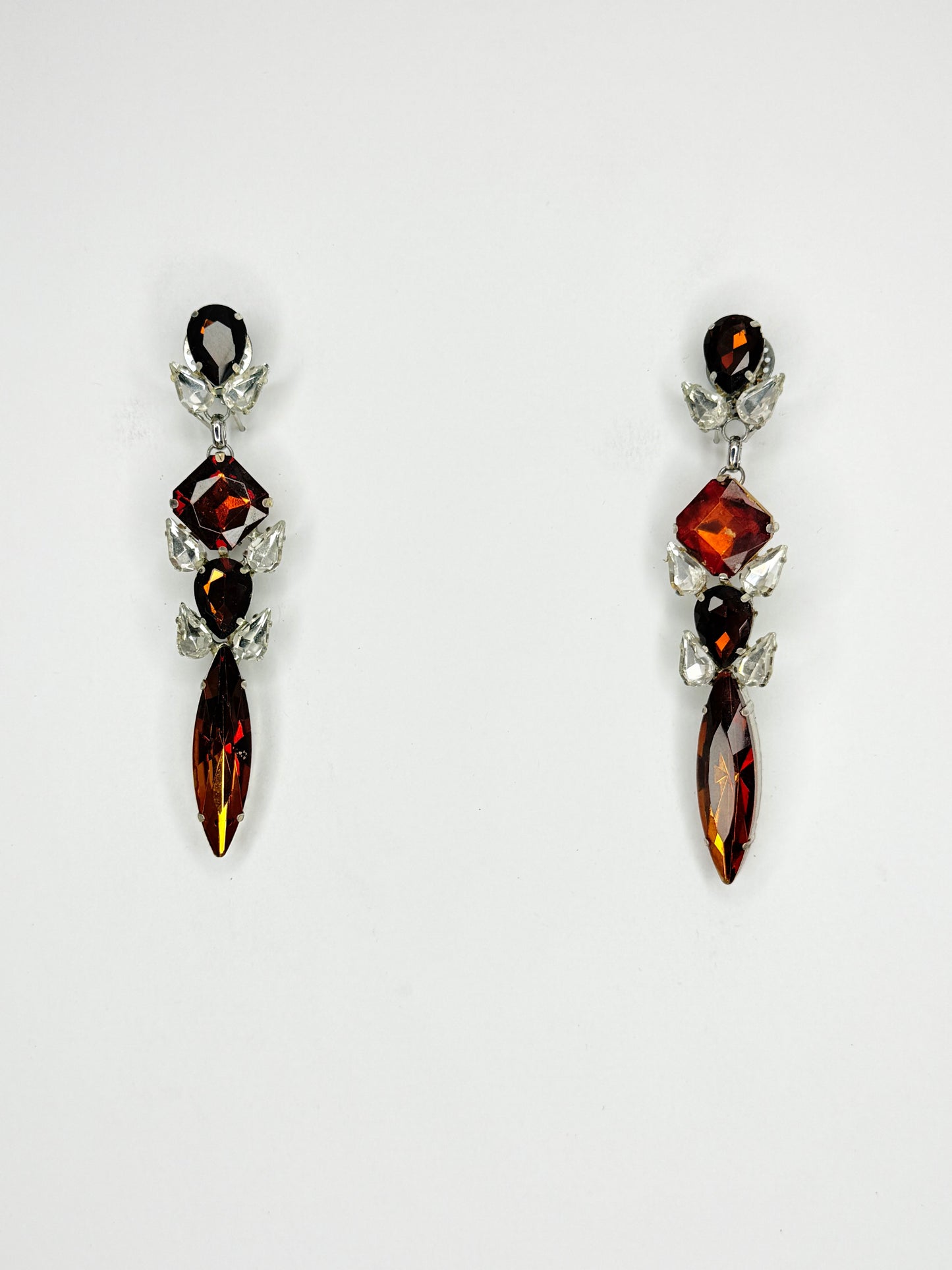 Brown & Clear Earrings - Medium Size
