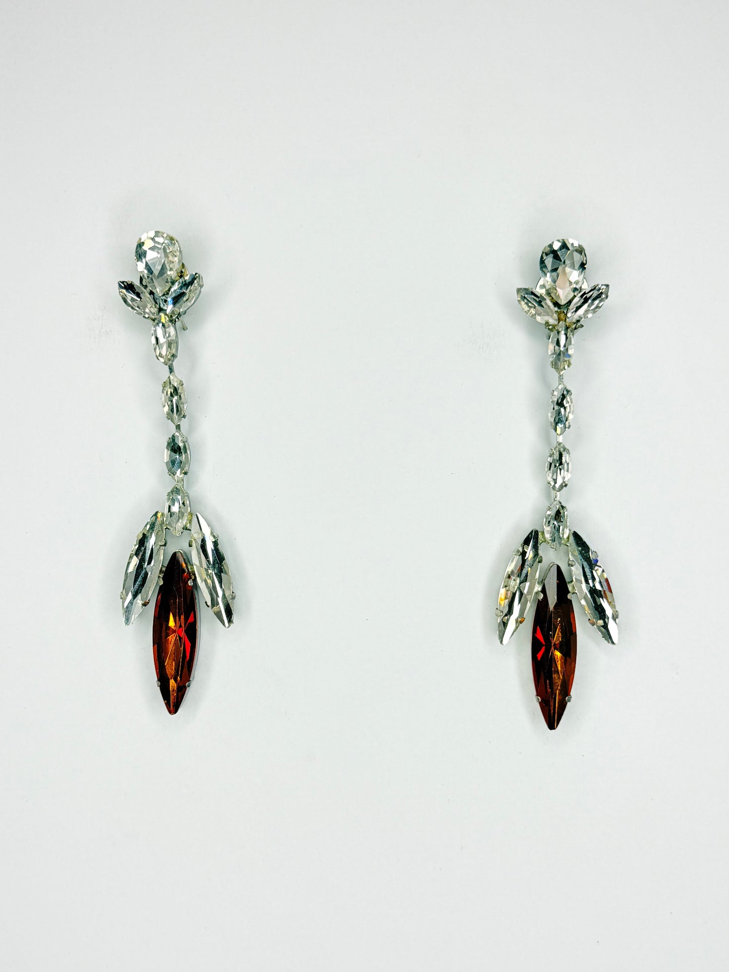 Brown & Clear Earrings - Medium Size