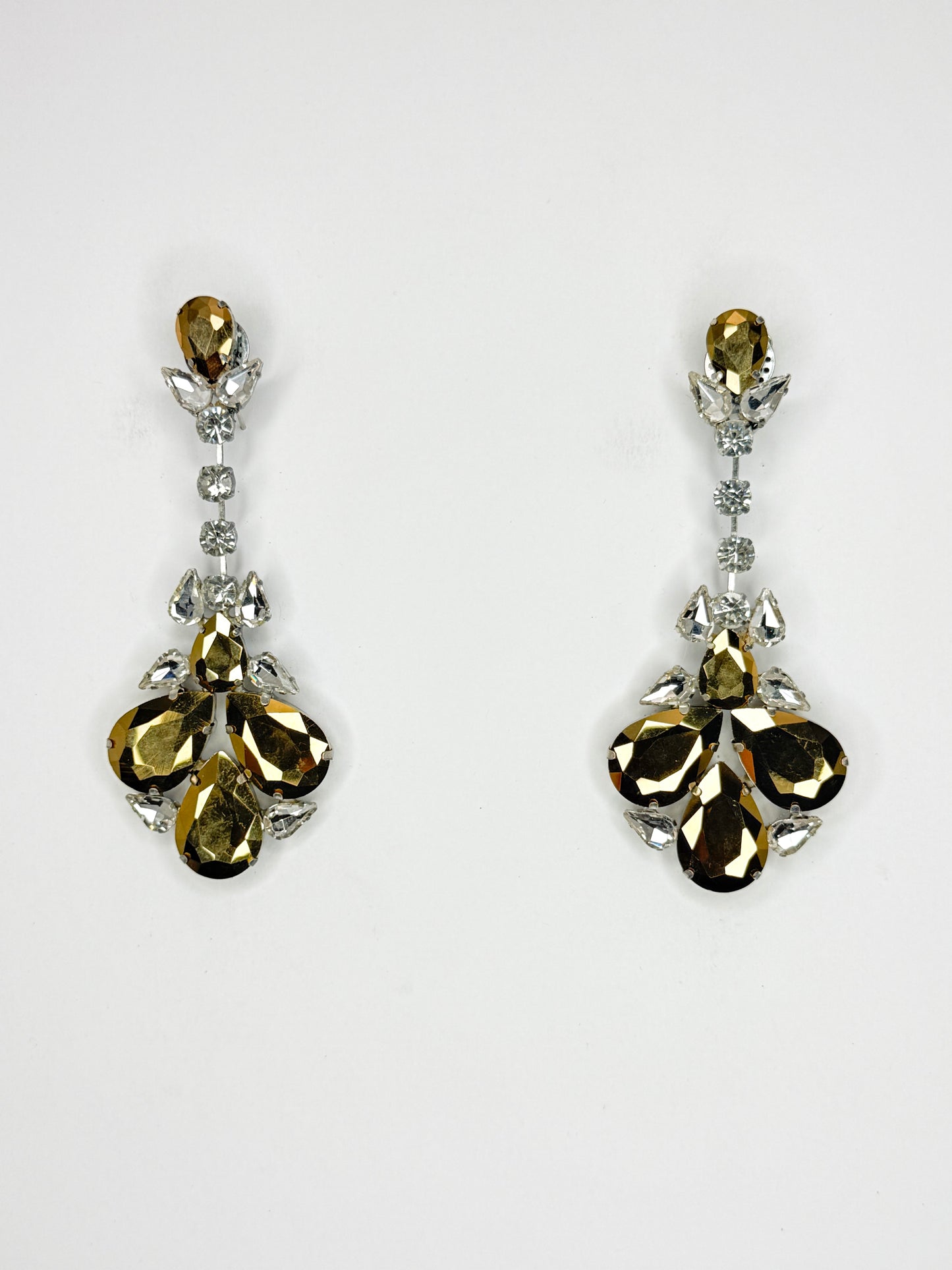 Gold & Clear Earrings - Medium Size