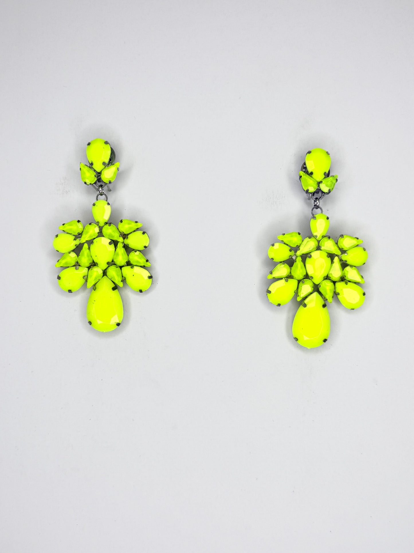 Neon Yellow Earrings - Medium Size