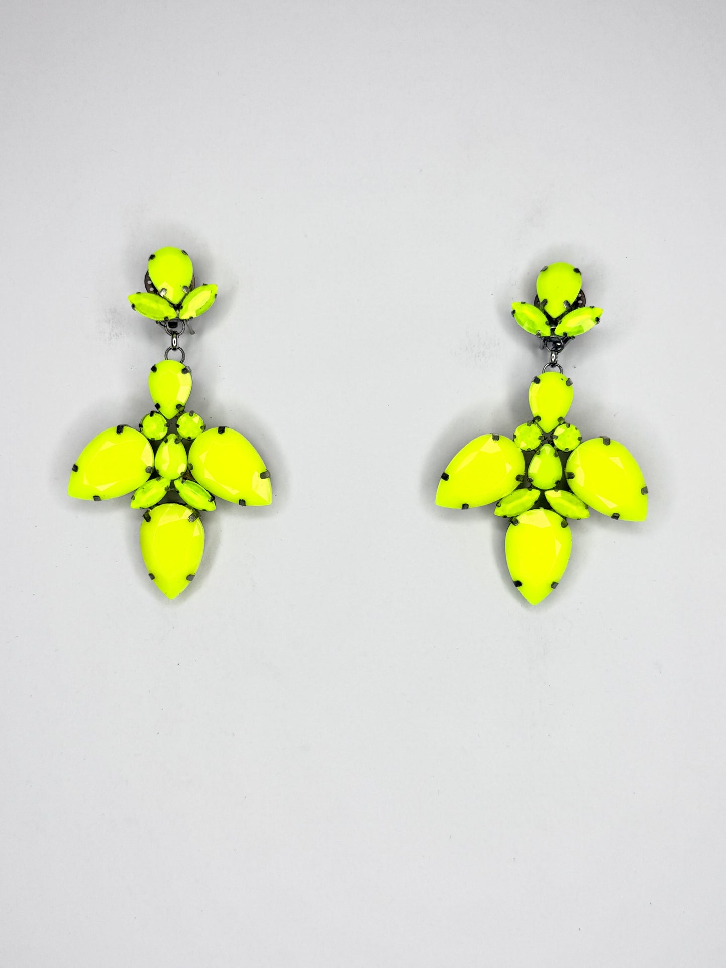Neon Yellow Earrings - Medium Size