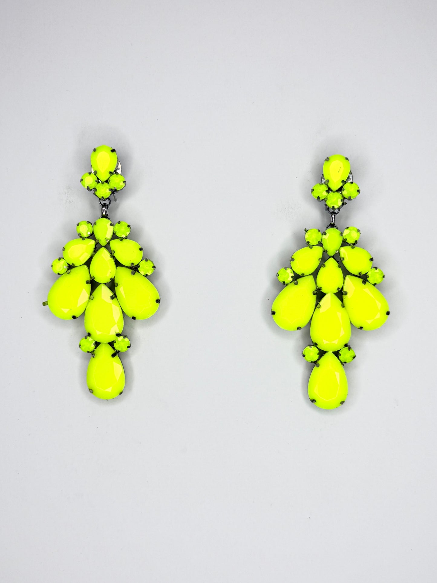 Neon Yellow Earrings - Large Size