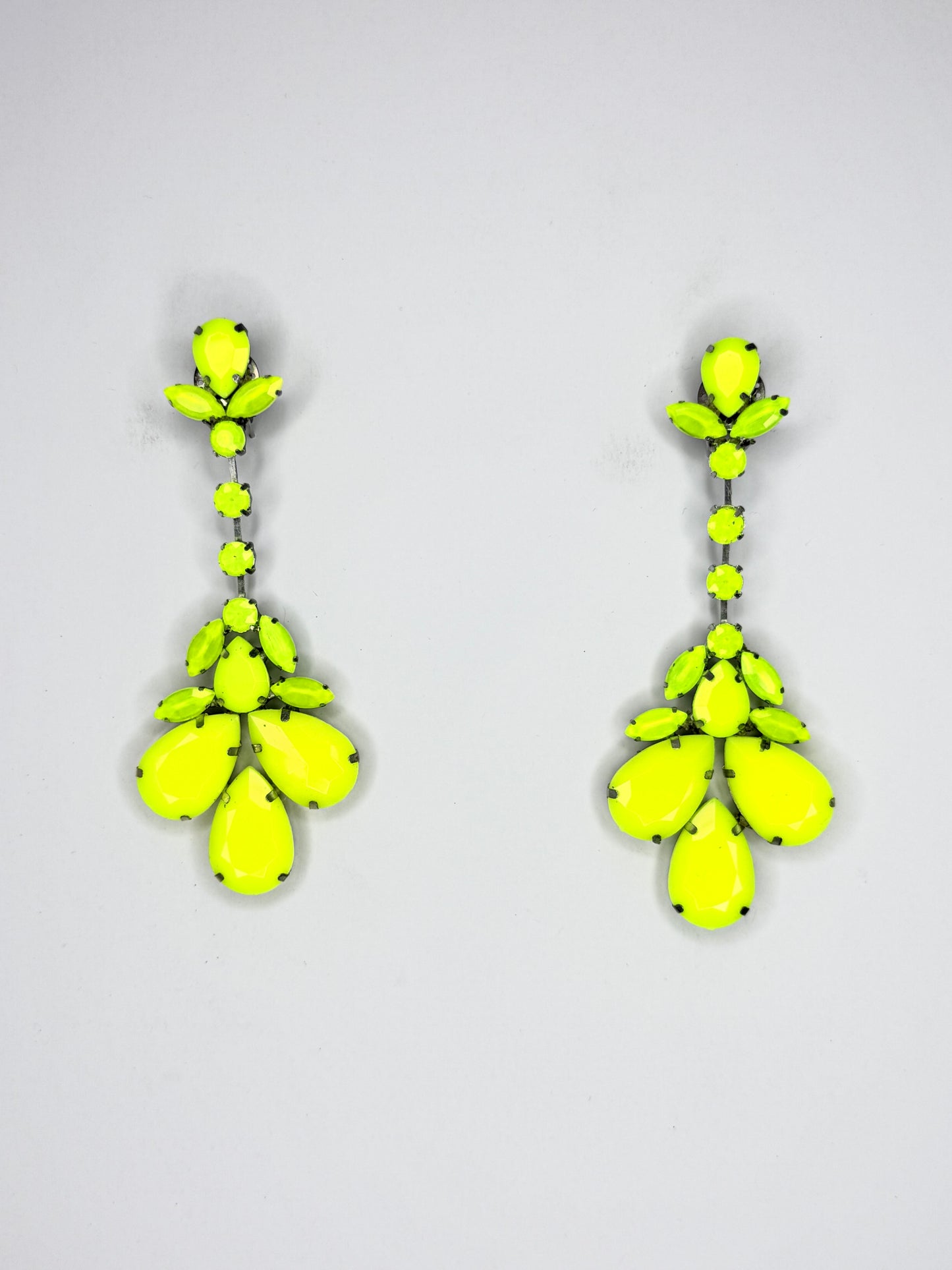Neon Yellow Earrings - Medium Size