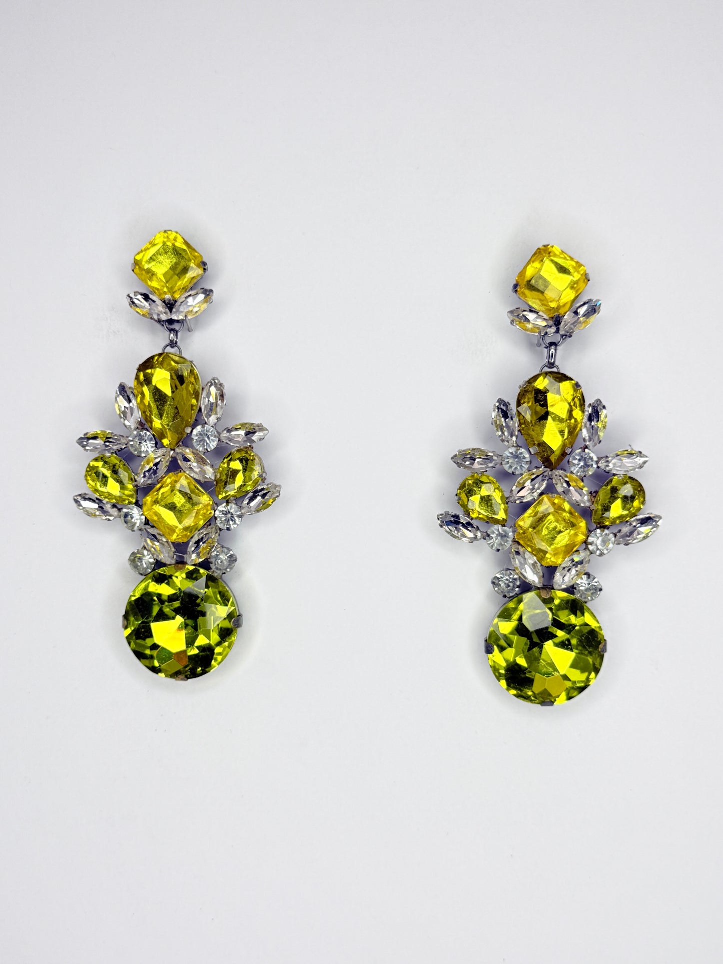 Yellow & Clear Earrings - Large Size