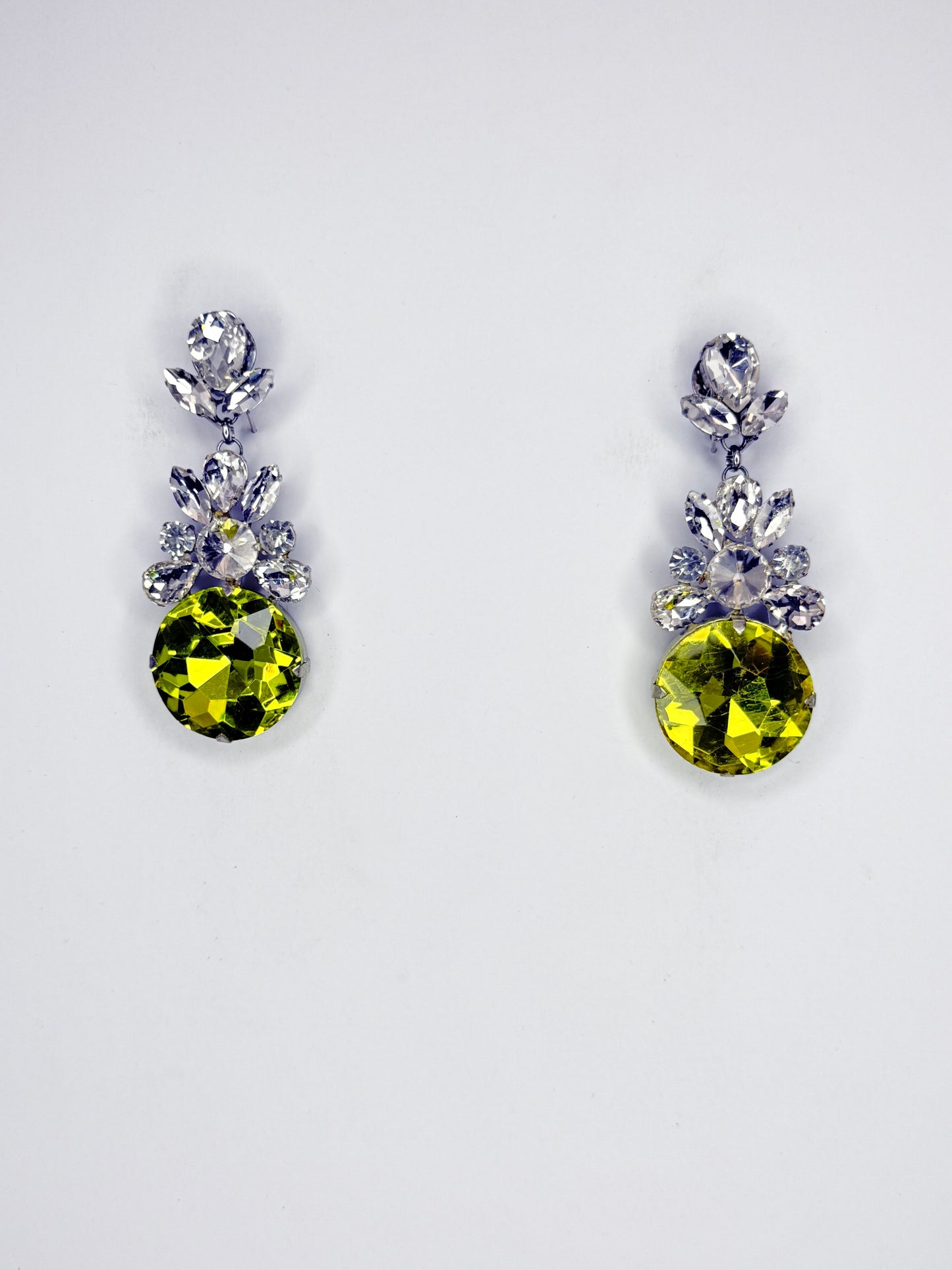 Yellow & Clear Earrings - Small Cocktail Size
