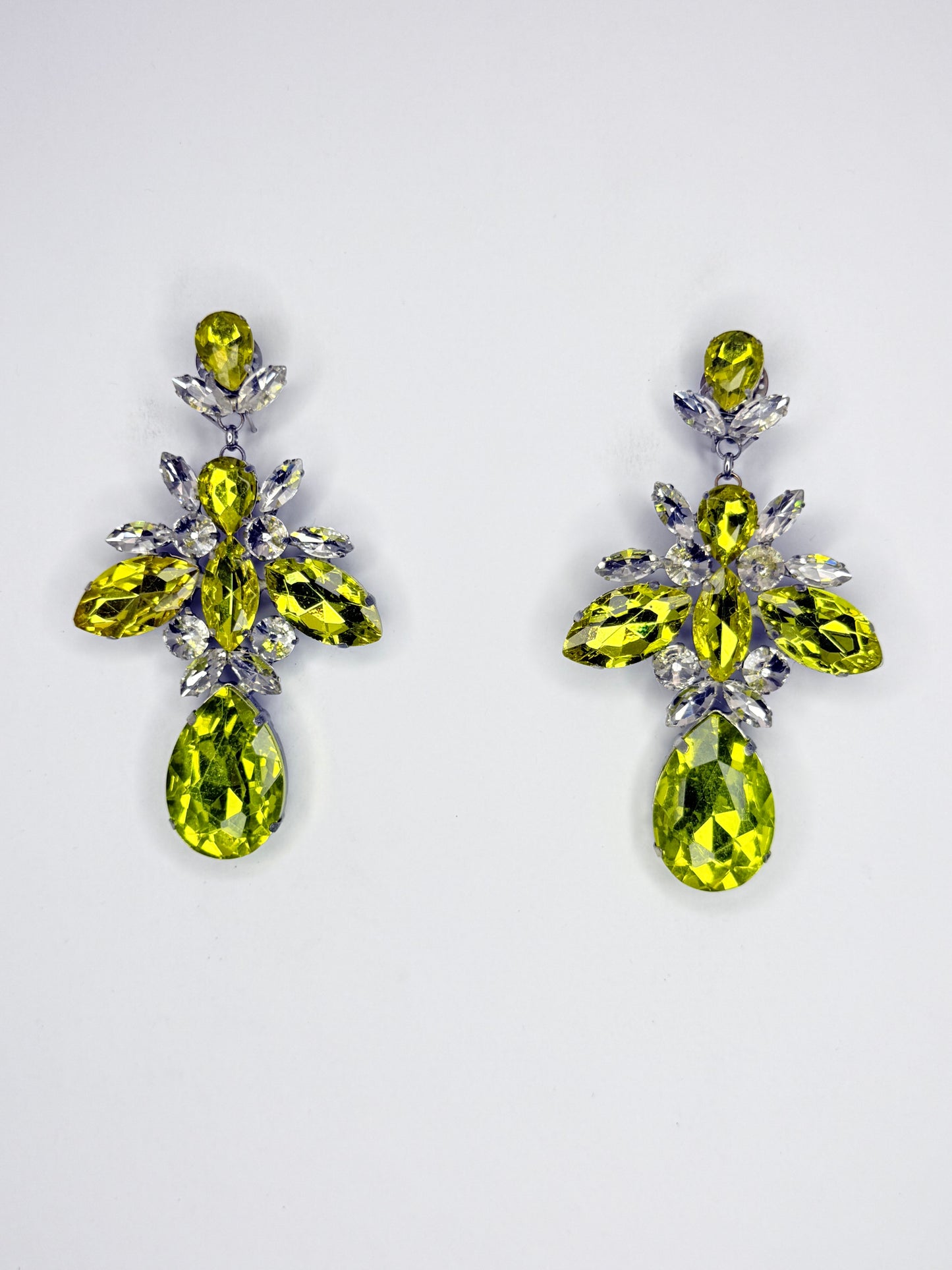 Yellow & Clear Earrings - Large Size